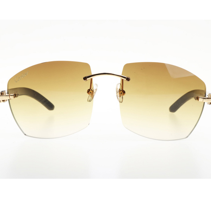 Cartier CT 4189706 White Mix Black Buffalo Sunglasses In Gold Gradient Brown - DesignerGu