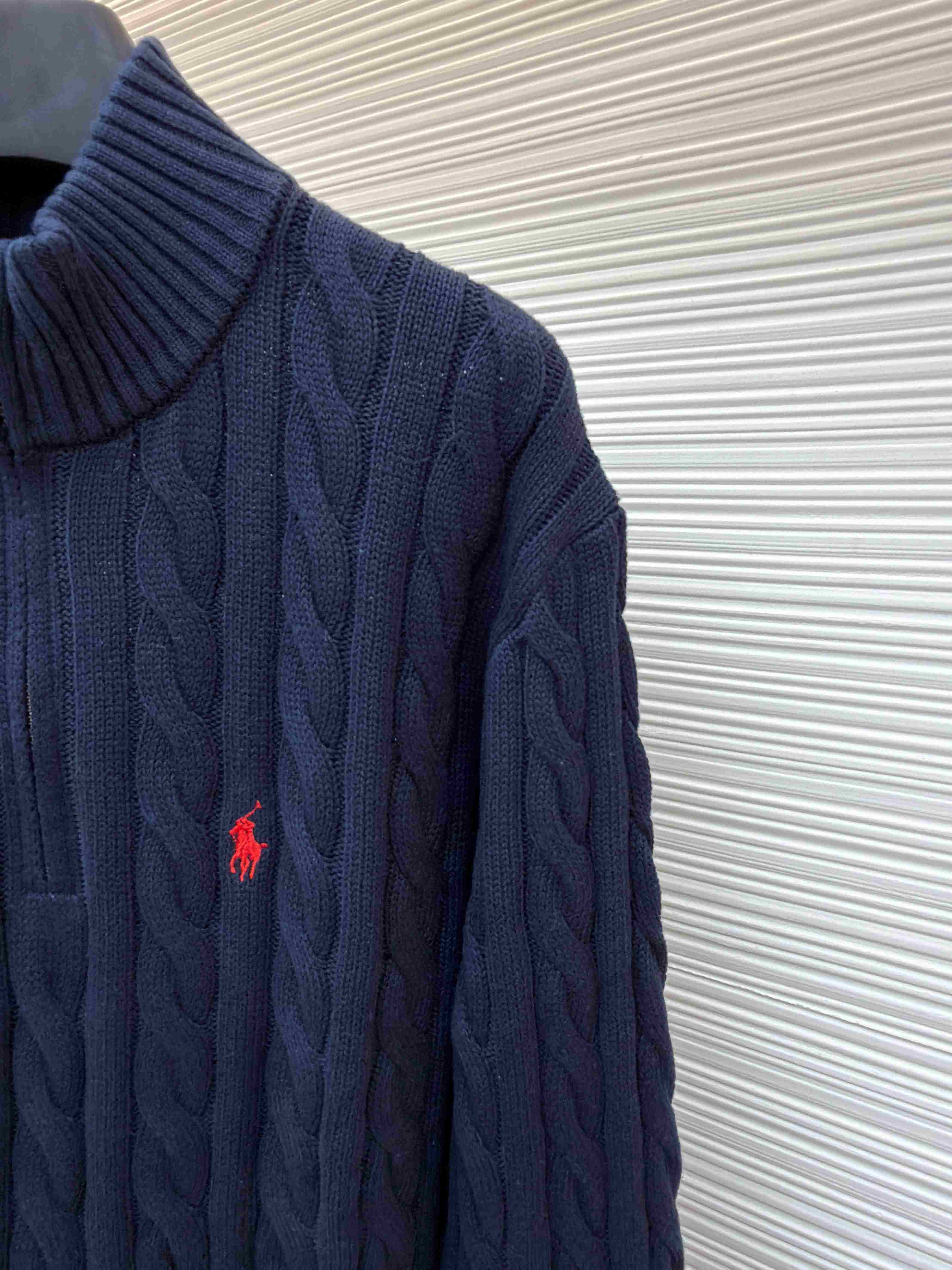 Polo Ralph Cable-Knit Cotton Quarter-Zip Jumper - DesignerGu