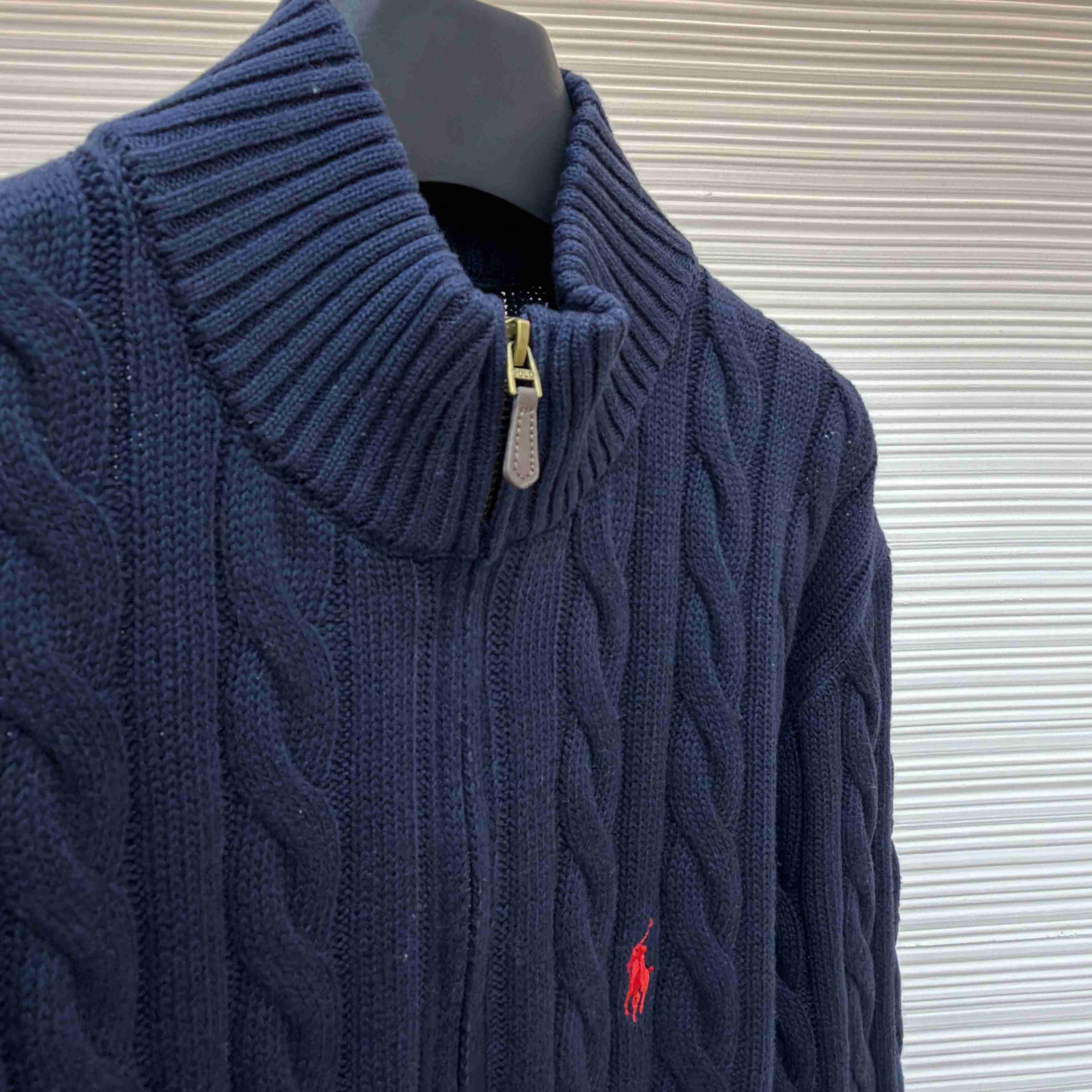 Polo Ralph Cable-Knit Cotton Quarter-Zip Jumper - DesignerGu