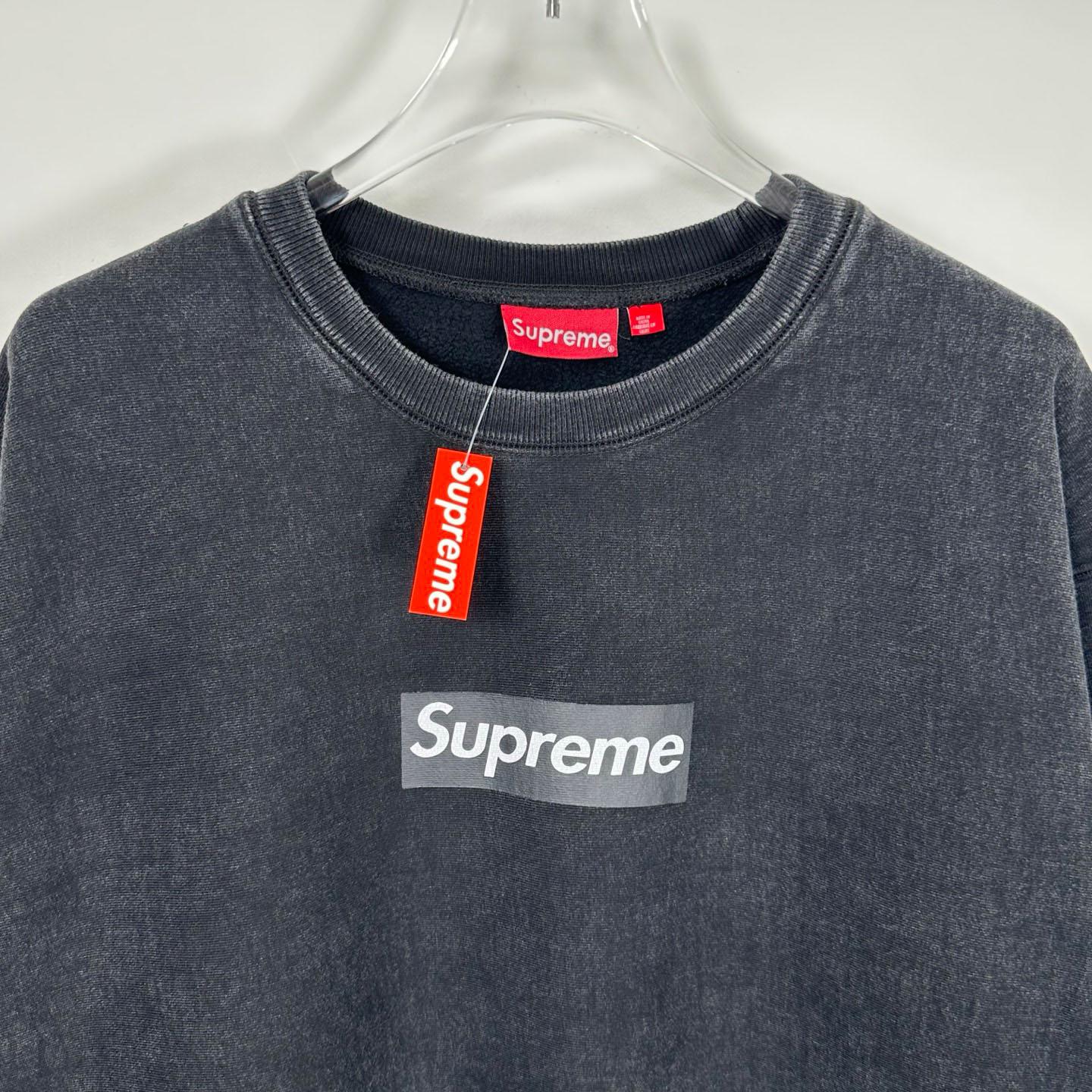 Supreme 25SS Wash Box Logo Crewneck 'Black' - DesignerGu