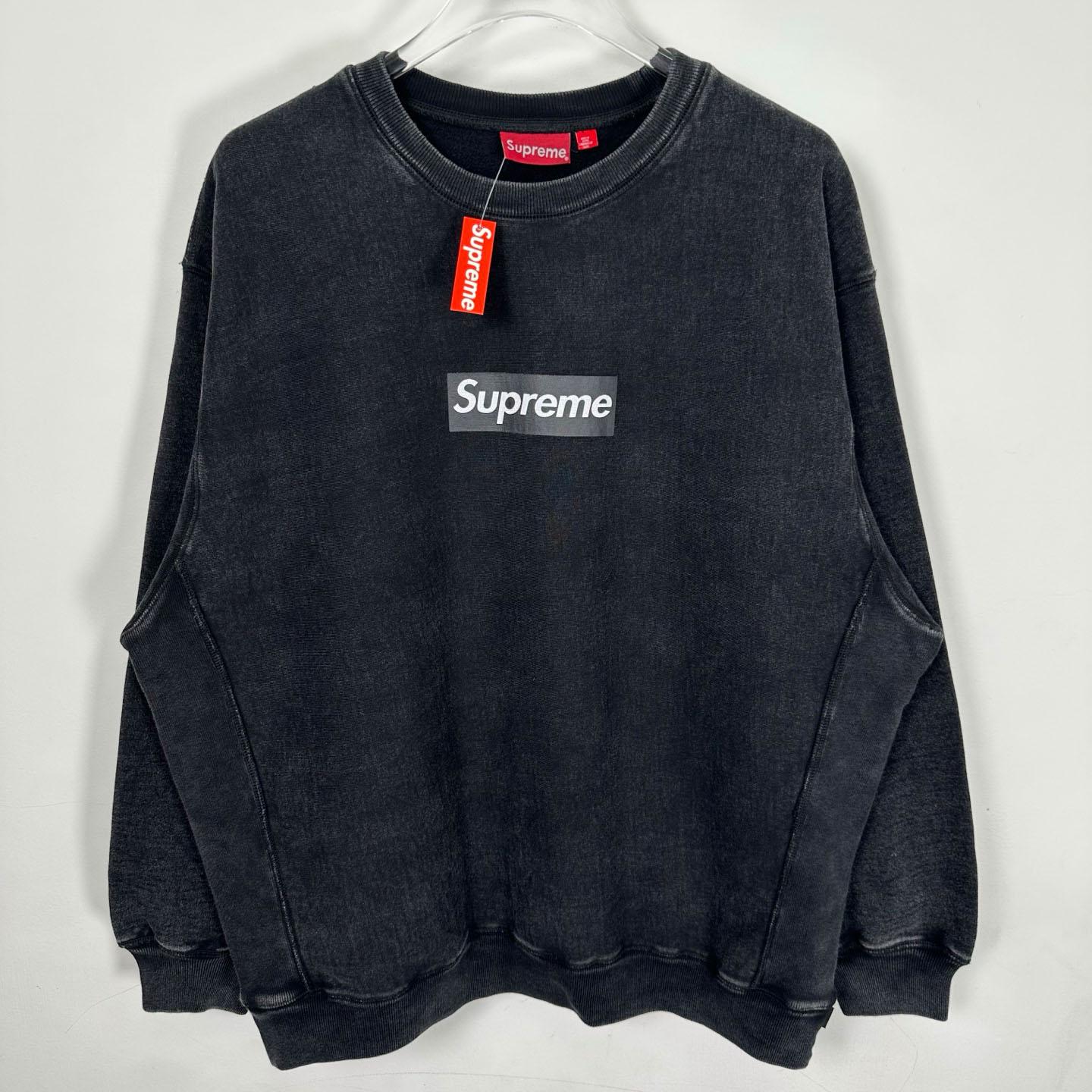 Supreme 25SS Wash Box Logo Crewneck 'Black' - DesignerGu