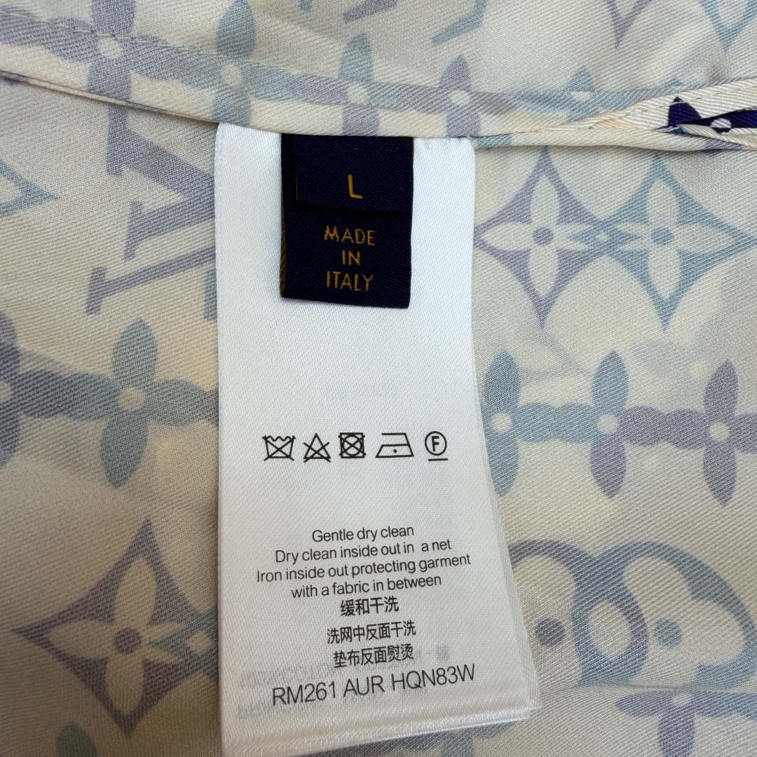 Louis Vuitton Monogram Printed Silk Short-Sleeved Shirt   1AJUOH - DesignerGu