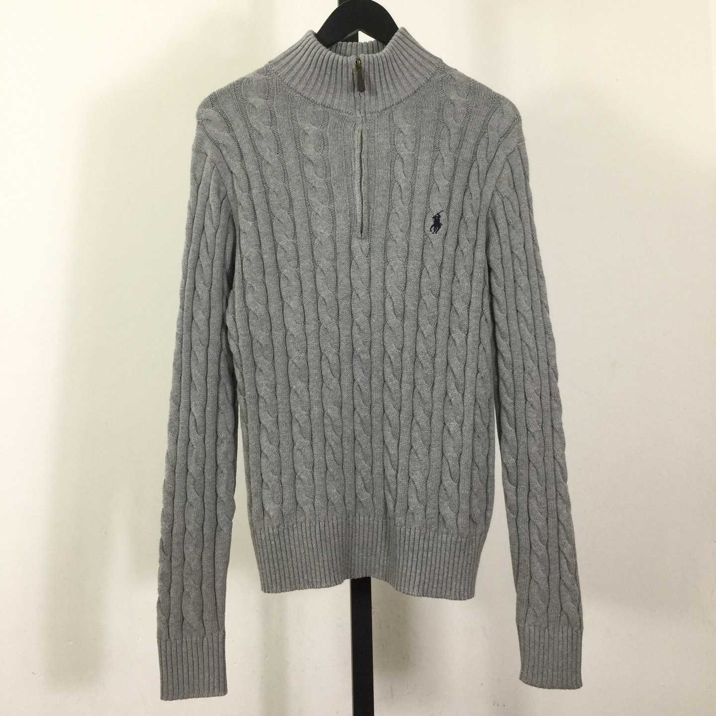 Polo Ralph Cable-Knit Cotton Quarter-Zip Jumper - DesignerGu