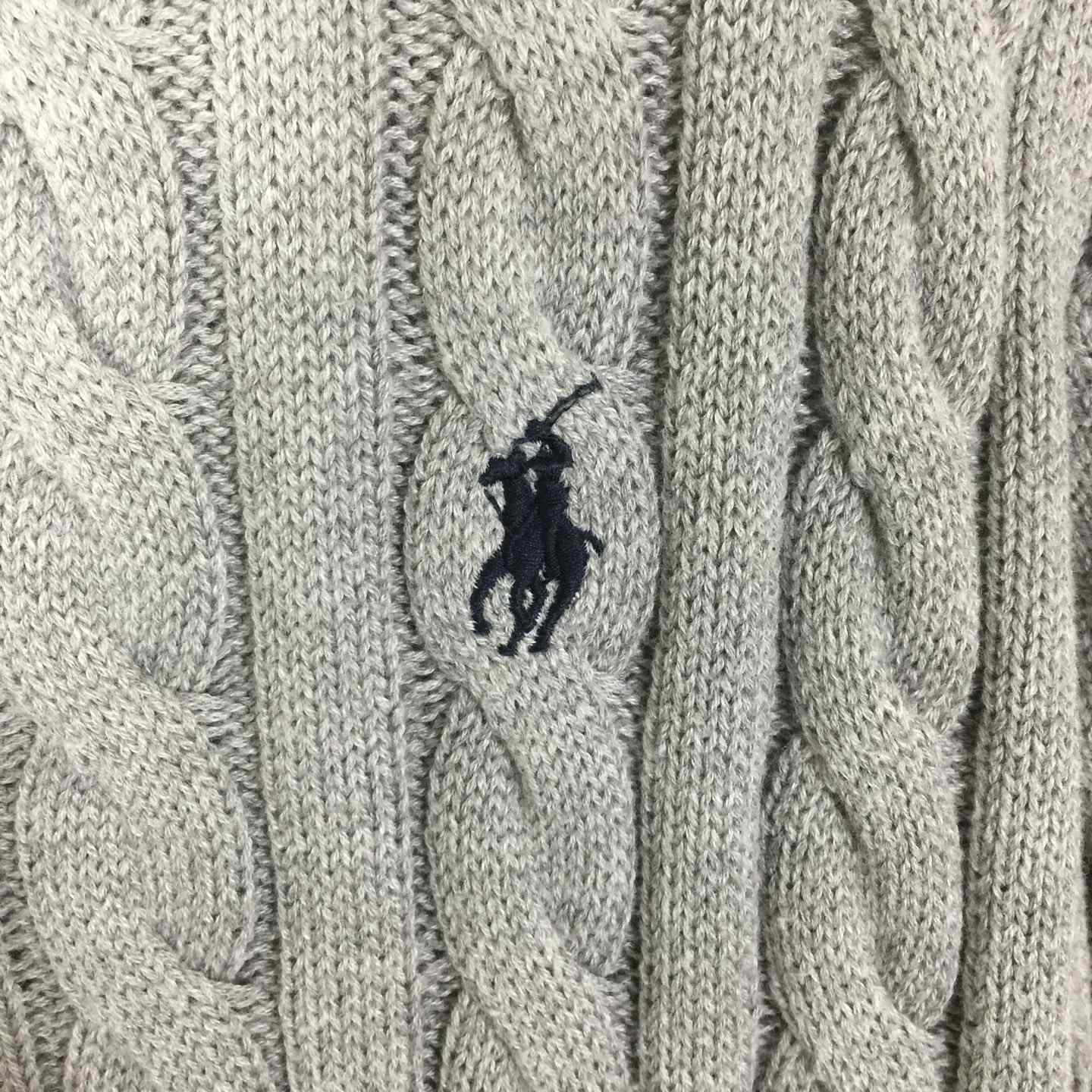 Polo Ralph Cable-Knit Cotton Quarter-Zip Jumper - DesignerGu