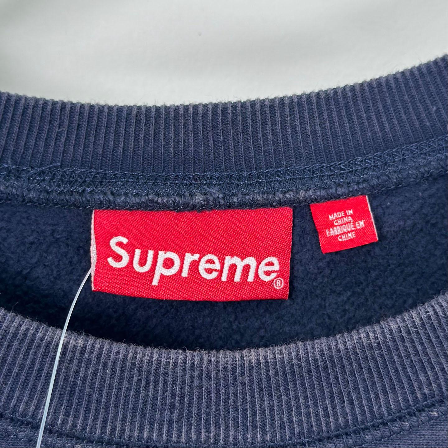 Supreme 25SS Wash Box Logo Crewneck 'Blue' - DesignerGu