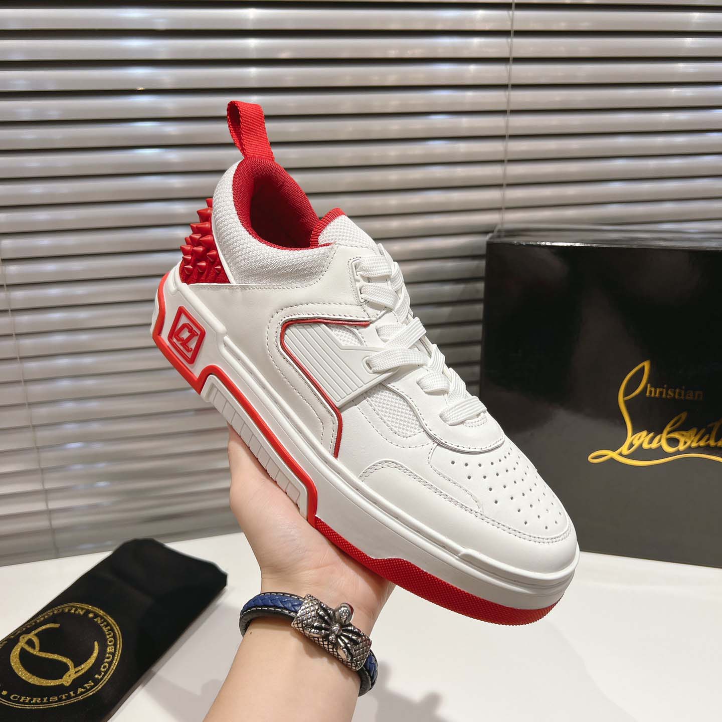 Christian Louboutin Astroloubi Leather Sneakers - DesignerGu