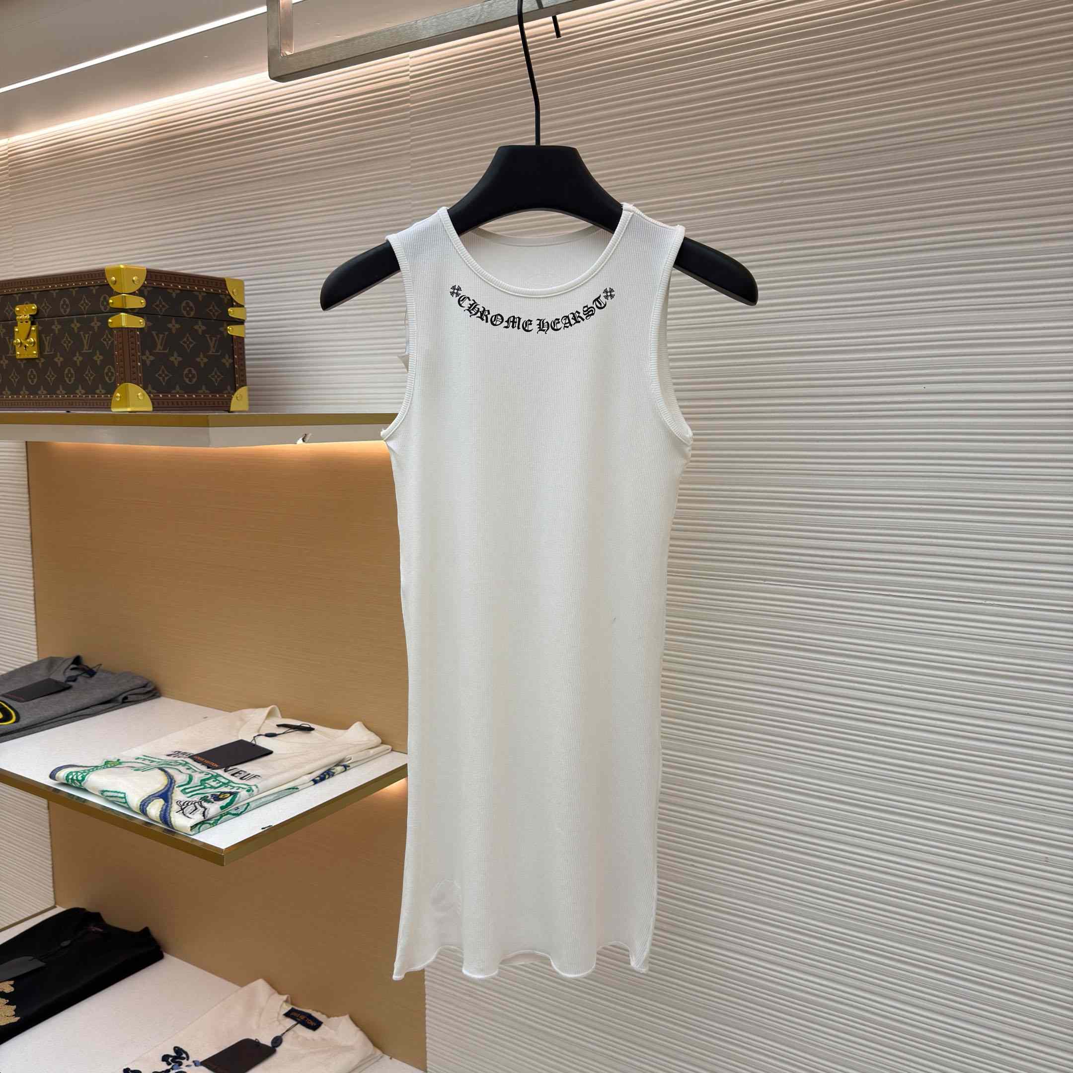 Chrome Hearts Neck Logo Miyumi Sisters White Tank Top - DesignerGu
