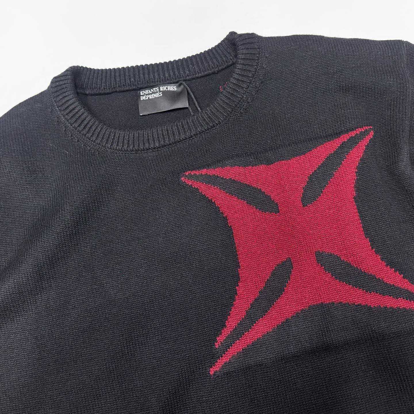 Enfants Riches Déprimés 77 (Tears) Sweater 'Black/Burgundy' - DesignerGu