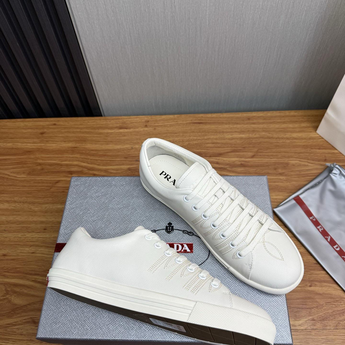 Prada Distressed Leather Sneakers - DesignerGu
