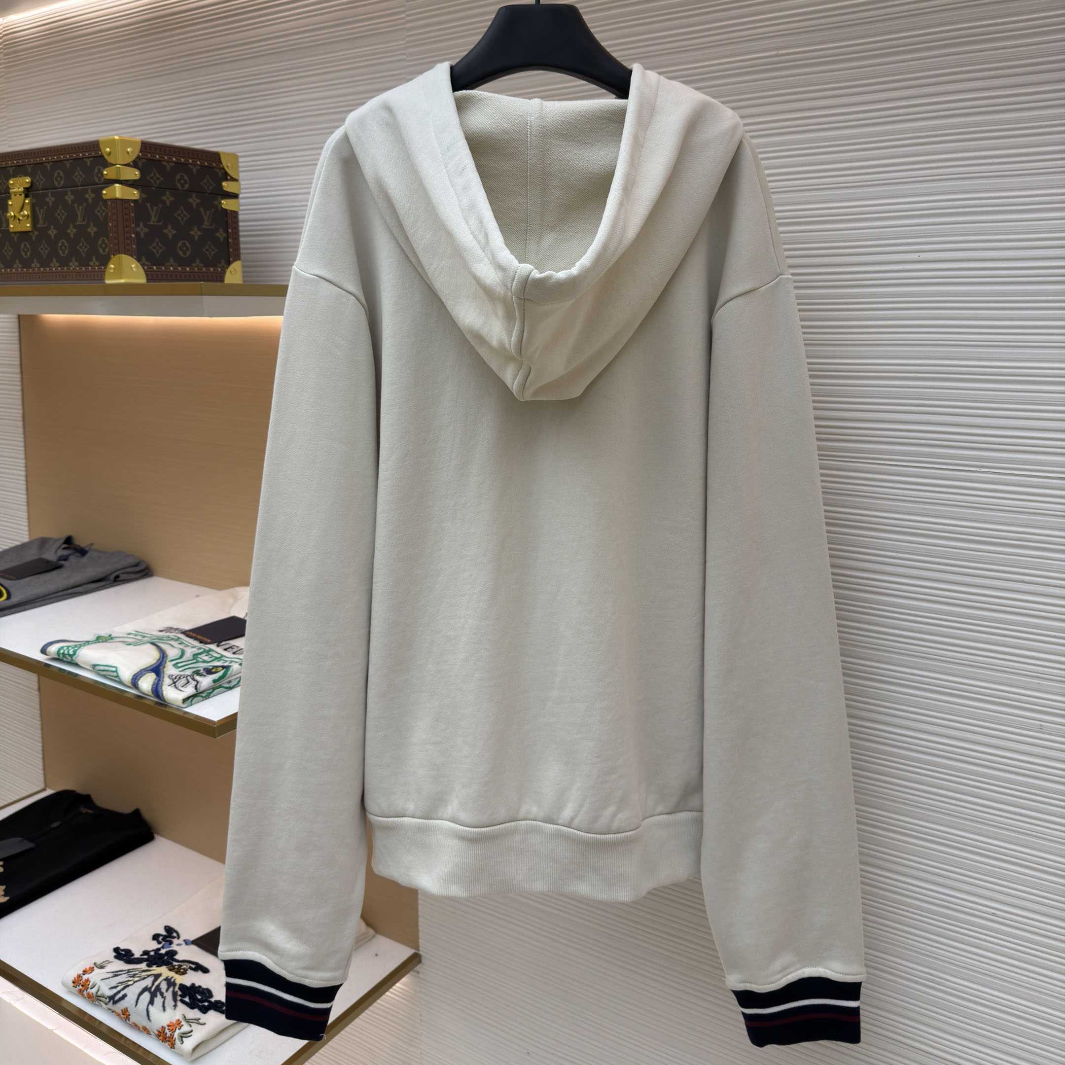 Prada   Cotton Fleece Zipper Hoodie - DesignerGu