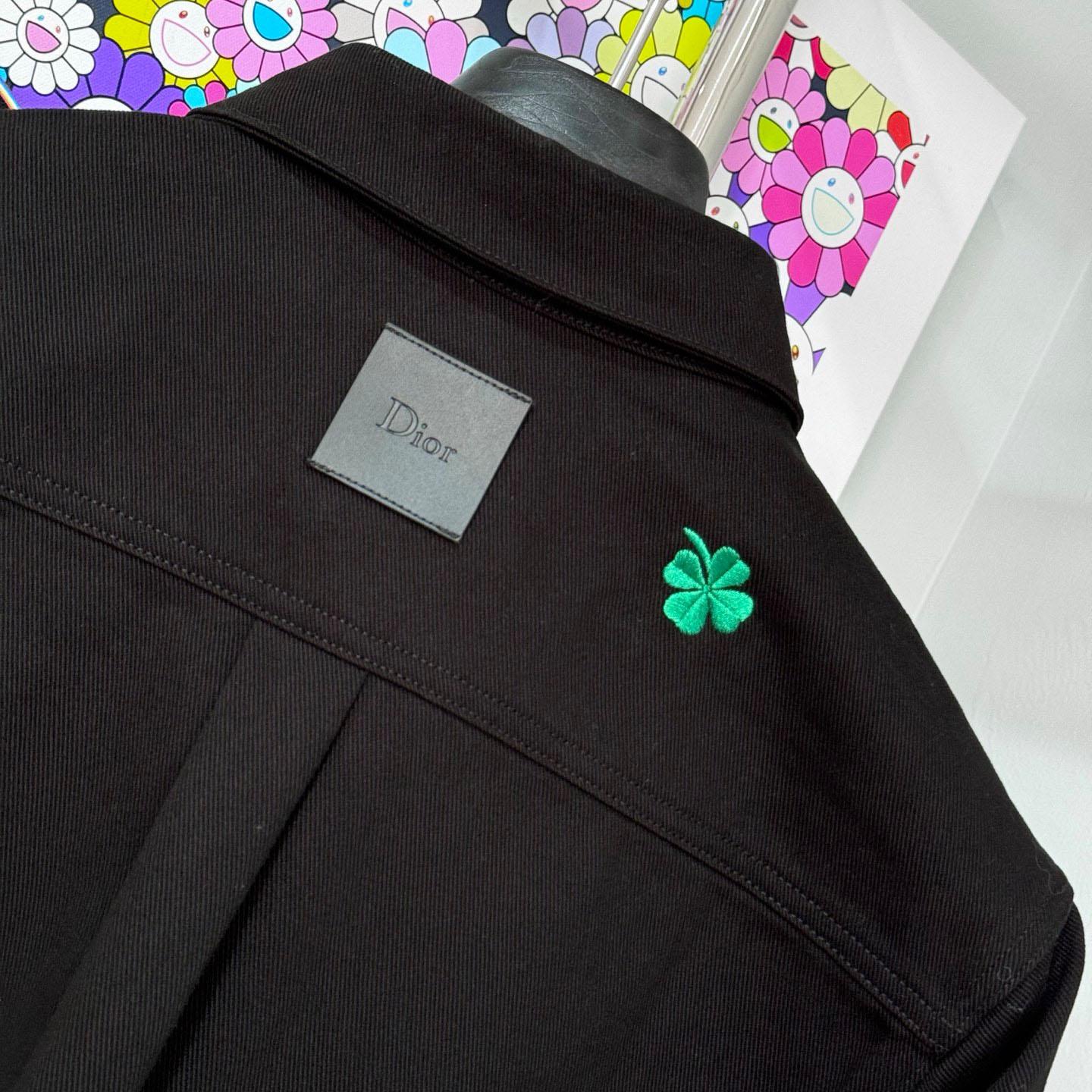 Dior Overshirt with Dior Clover Embroidery  - DesignerGu