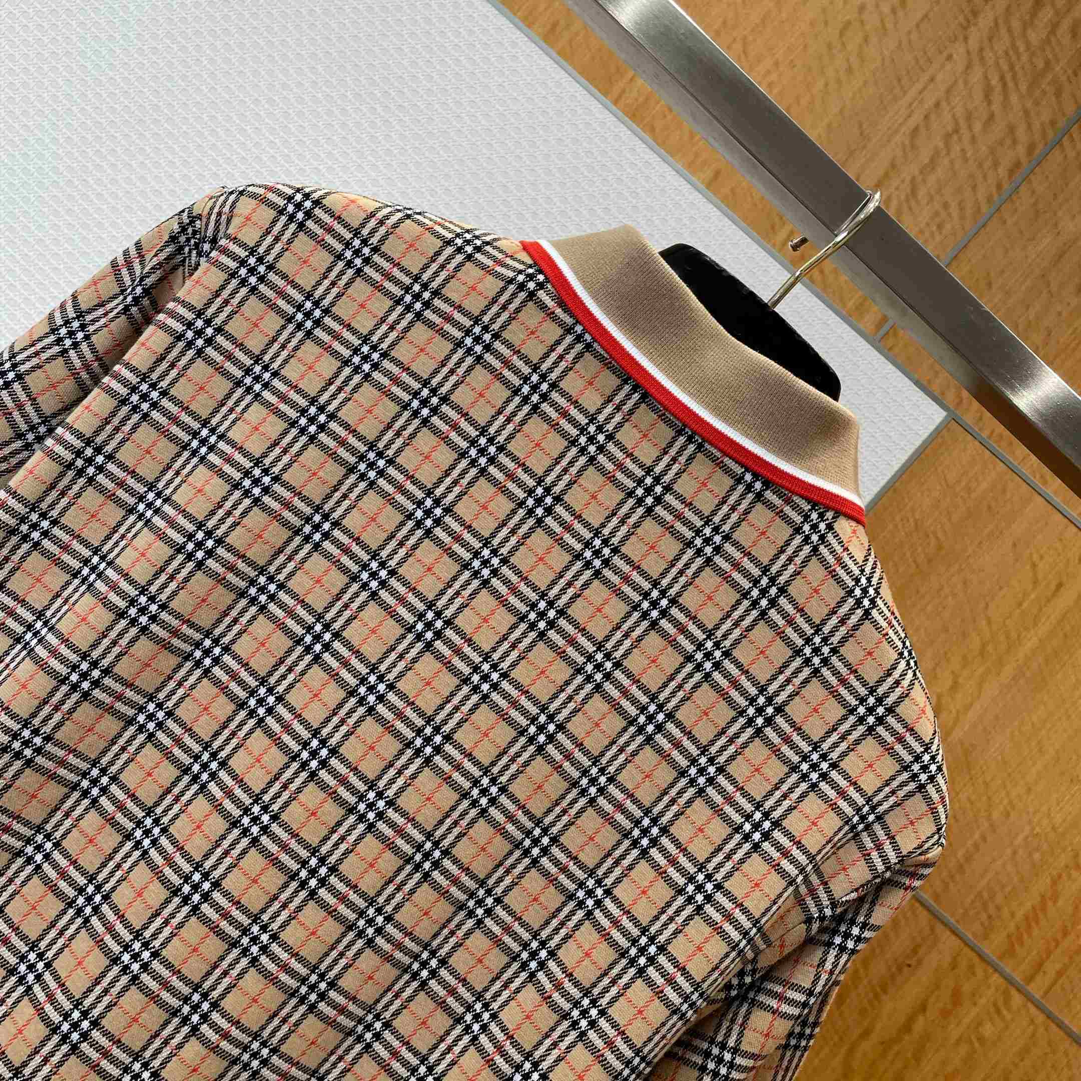 Burberry Check Cotton Blend Polo Shirt - DesignerGu