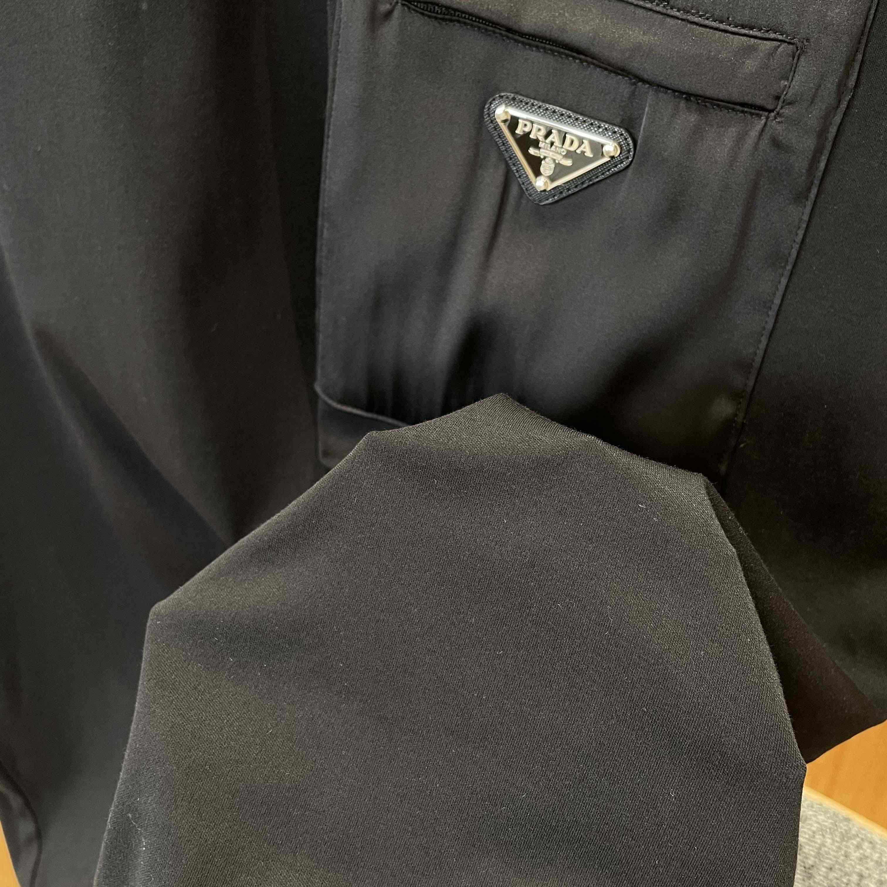 Prada Stretch Cotton Polo Shirt With Re-Nylon Details - DesignerGu