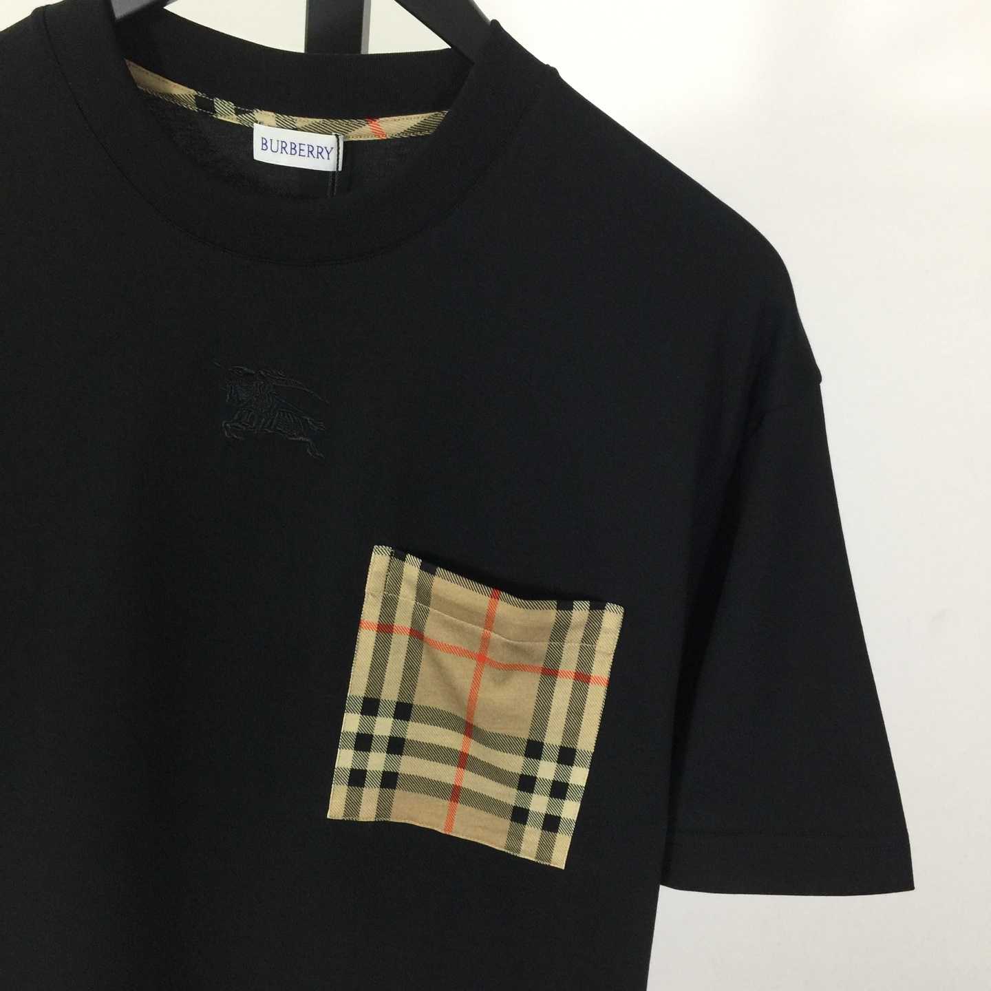 Burberry Check Pocket Cotton T-shirt - DesignerGu
