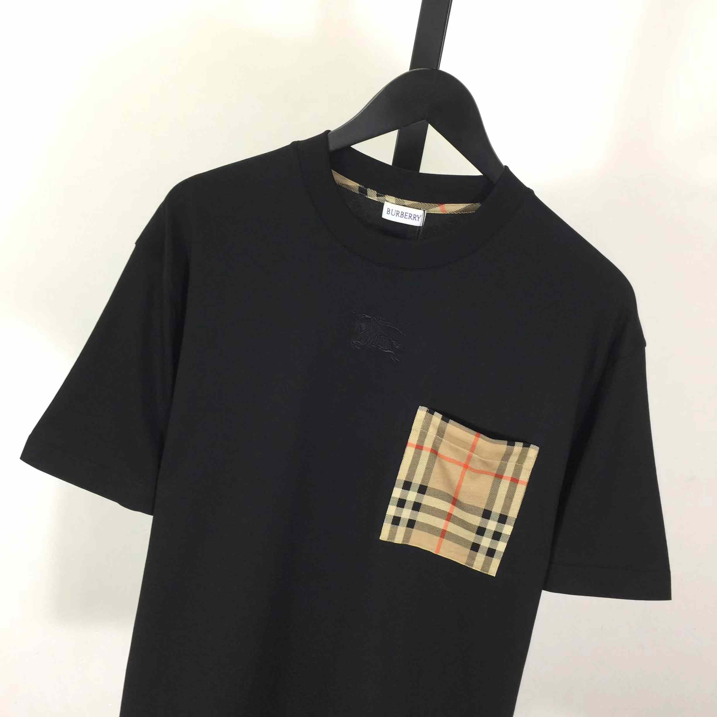 Burberry Check Pocket Cotton T-shirt - DesignerGu