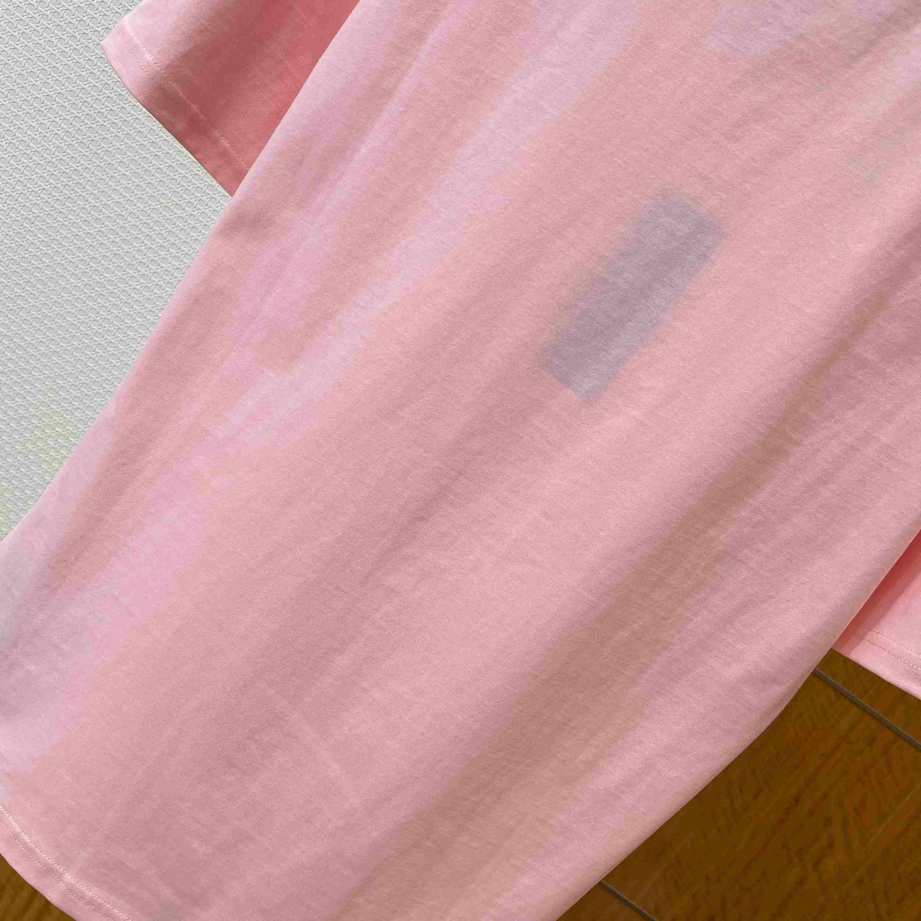 Dior T-Shirt with Dior Embroidery Pink - DesignerGu