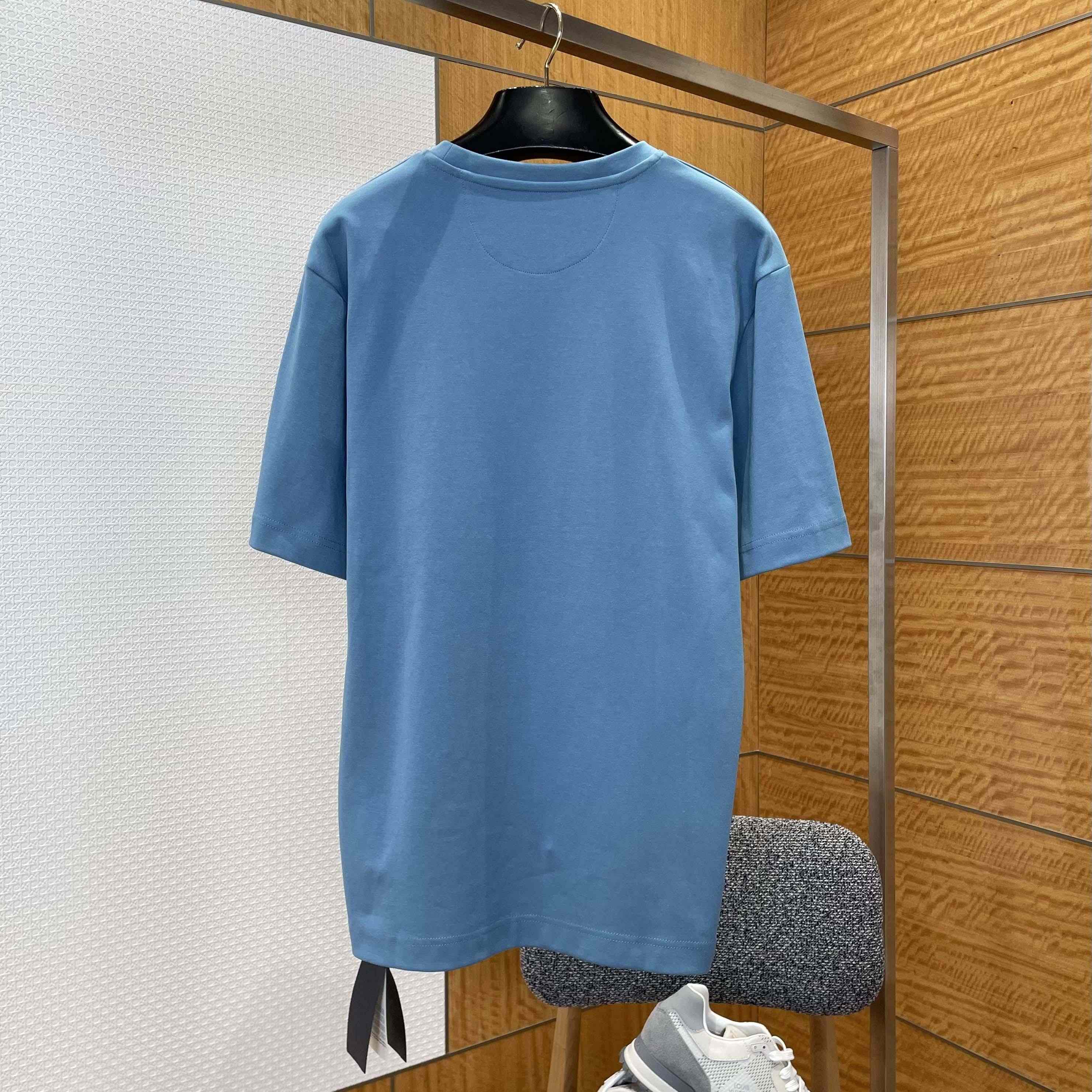Fendi Light Blue Cotton T-shirt - DesignerGu