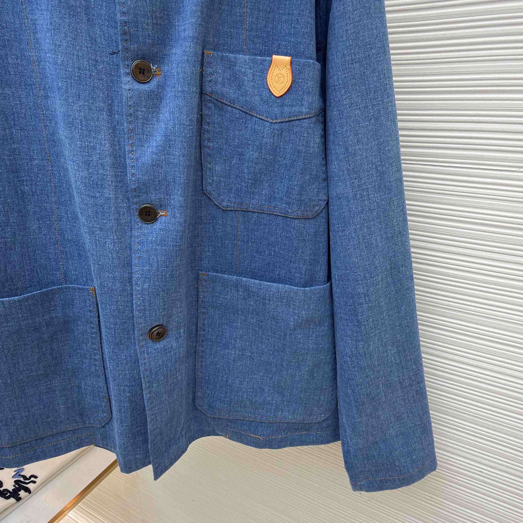 Louis Vuitton Silk-Blend Denim Workwear Jacket - DesignerGu