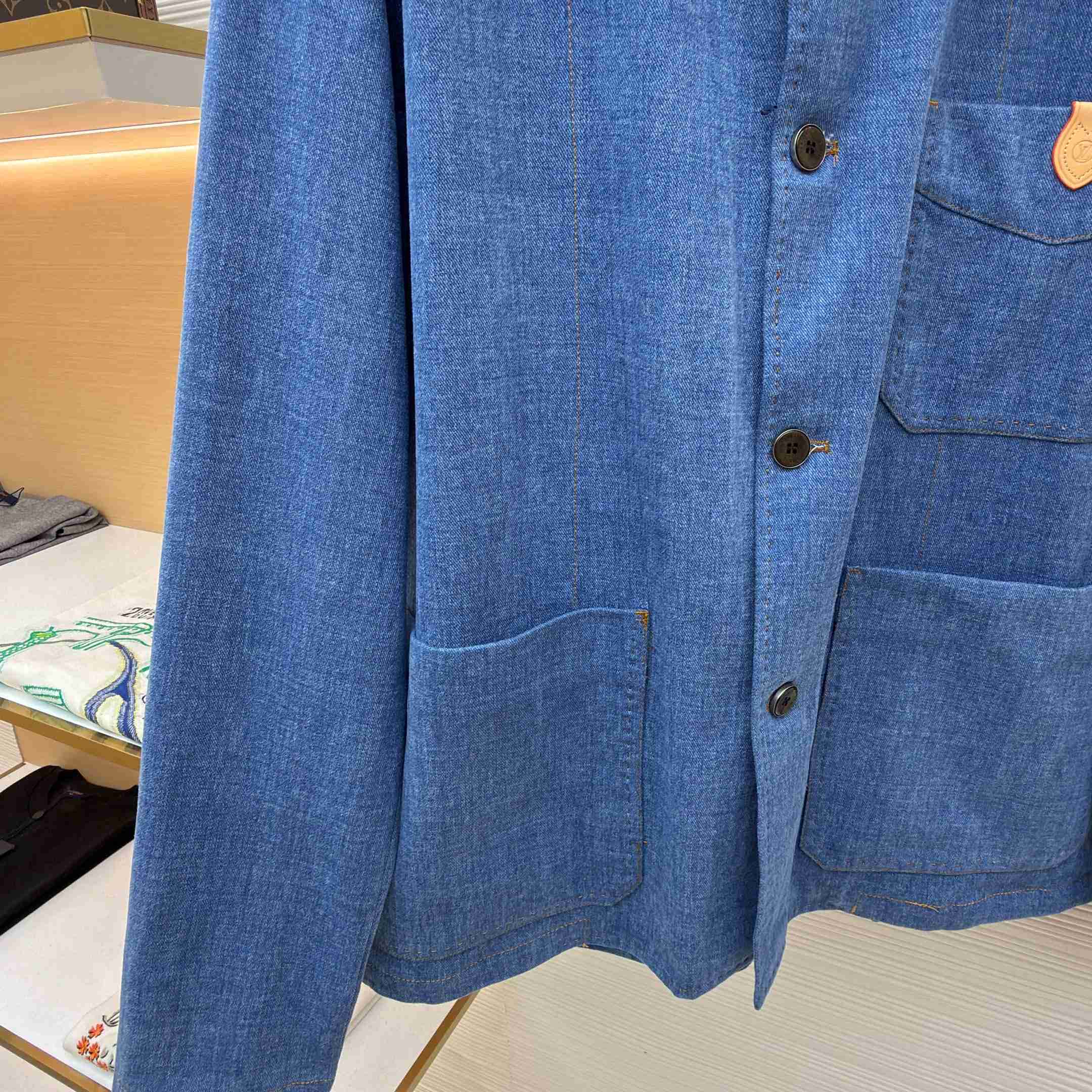 Louis Vuitton Silk-Blend Denim Workwear Jacket - DesignerGu