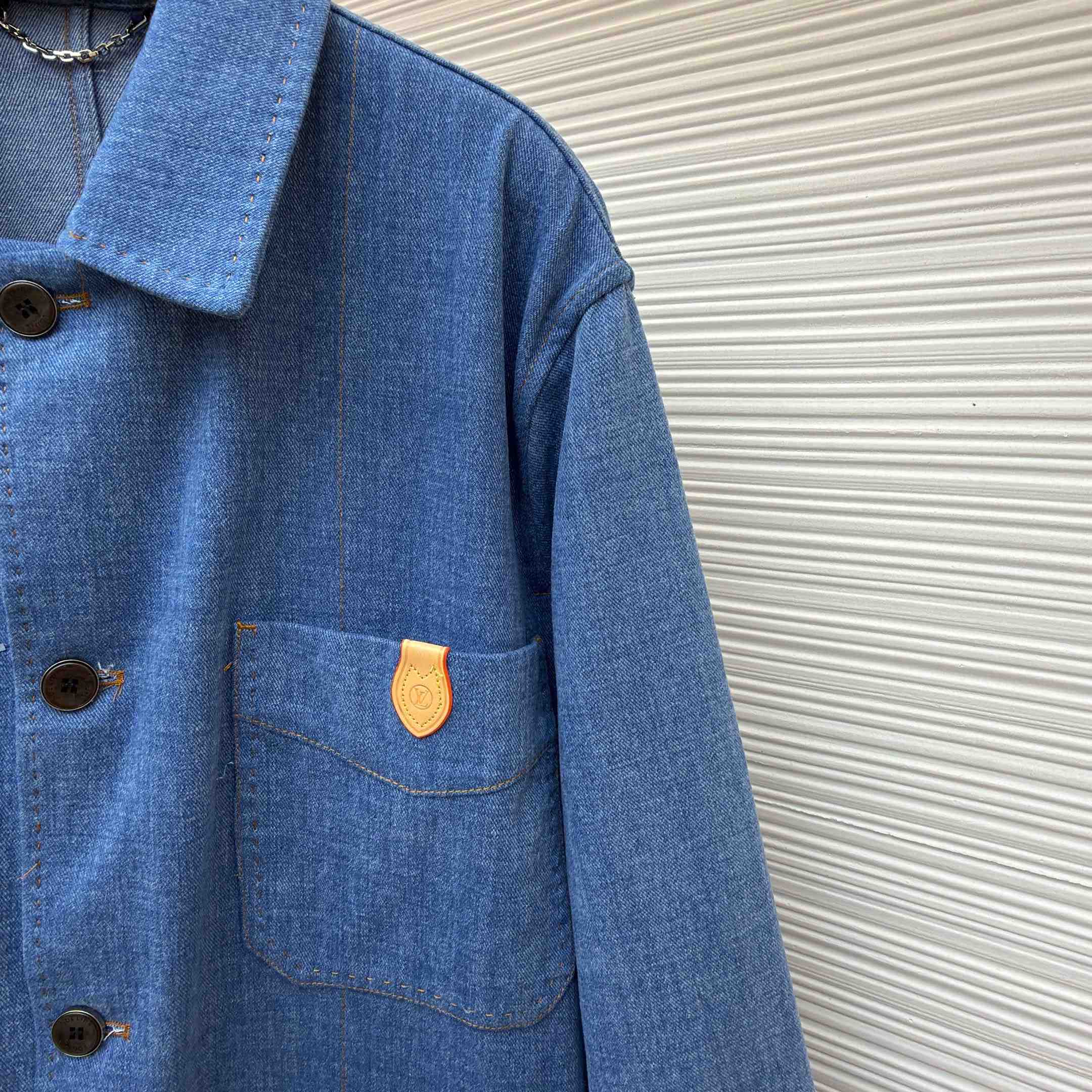 Louis Vuitton Silk-Blend Denim Workwear Jacket - DesignerGu