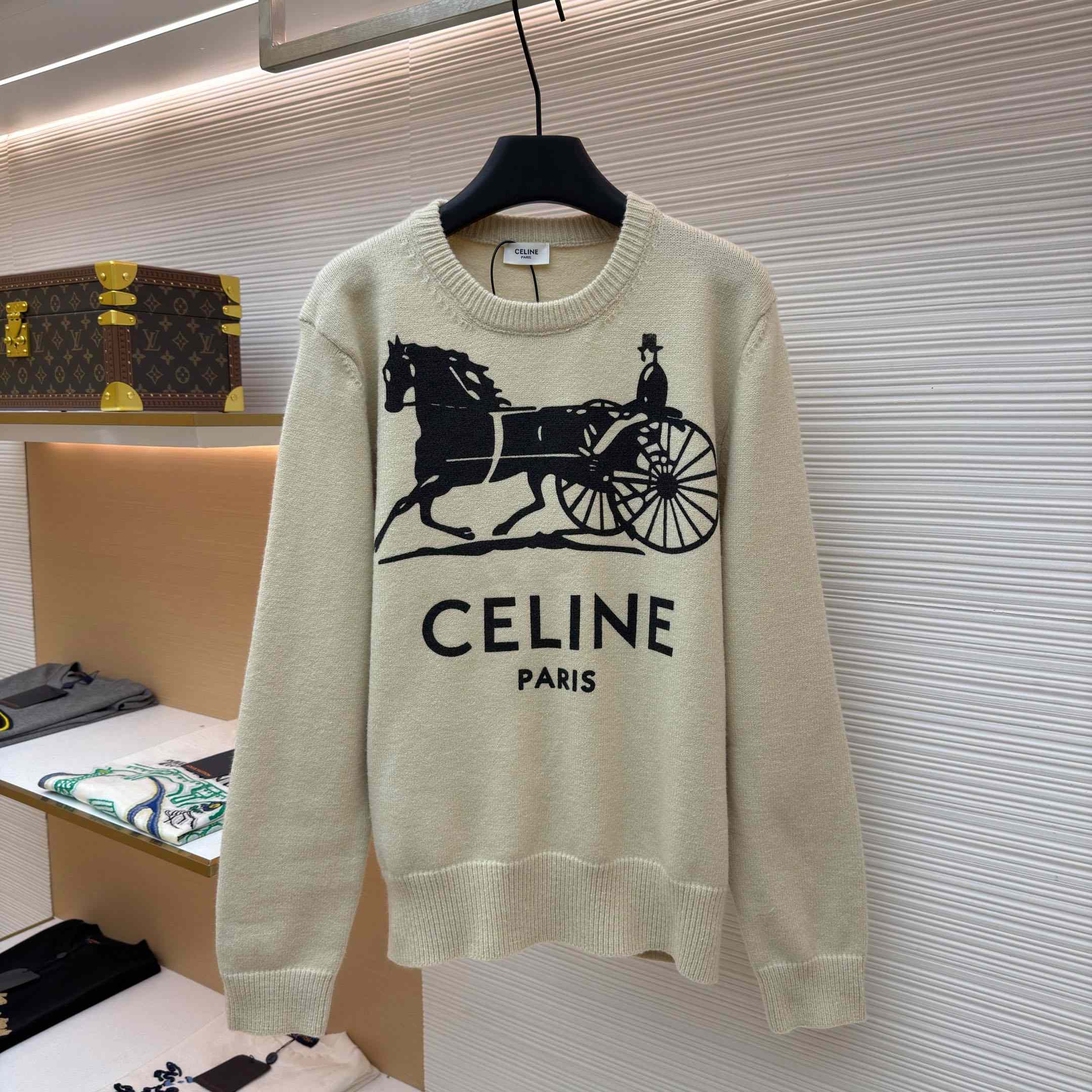 Celine Crewneck Sweater IN Cashmere - DesignerGu