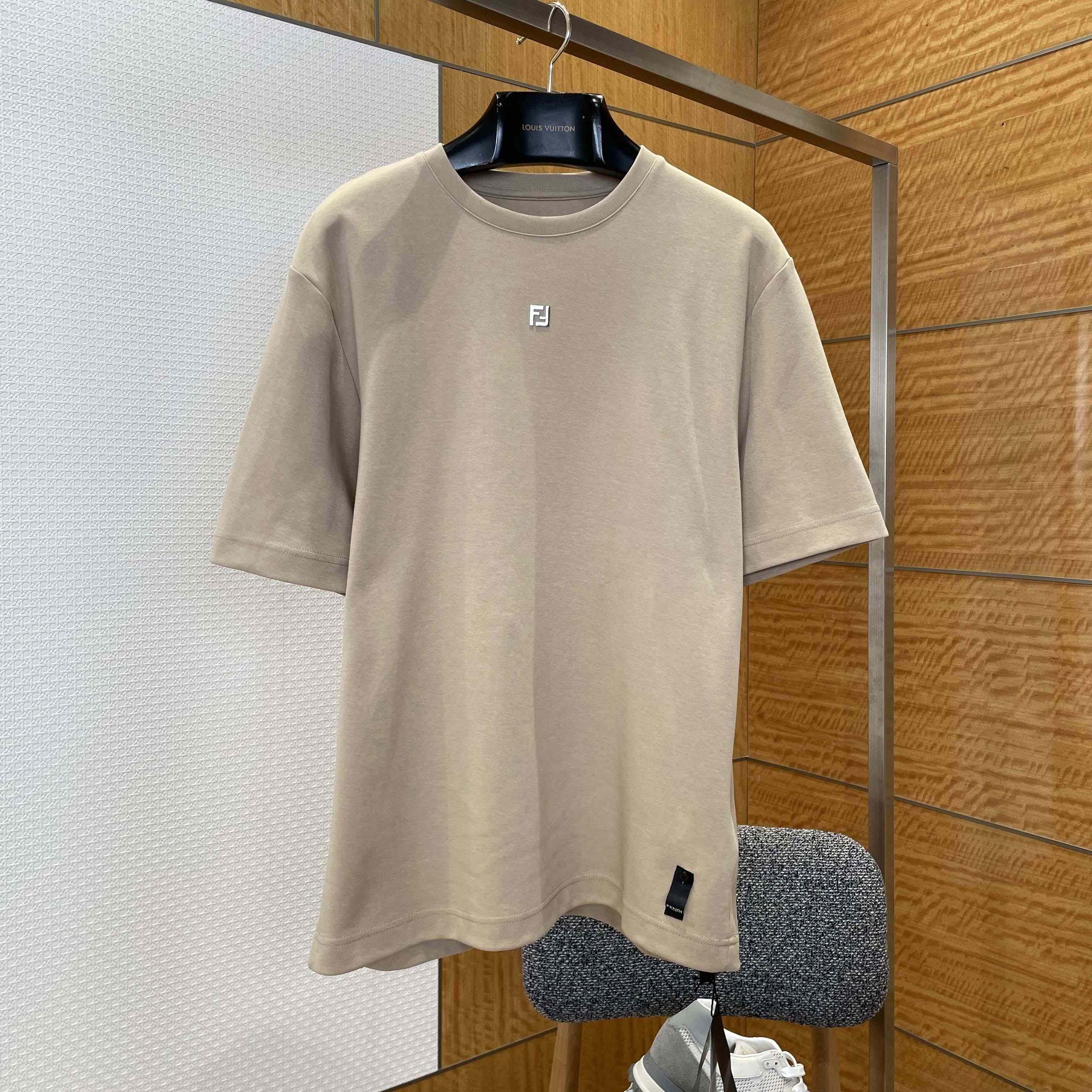 Fendi Beige Cotton T-shirt - DesignerGu