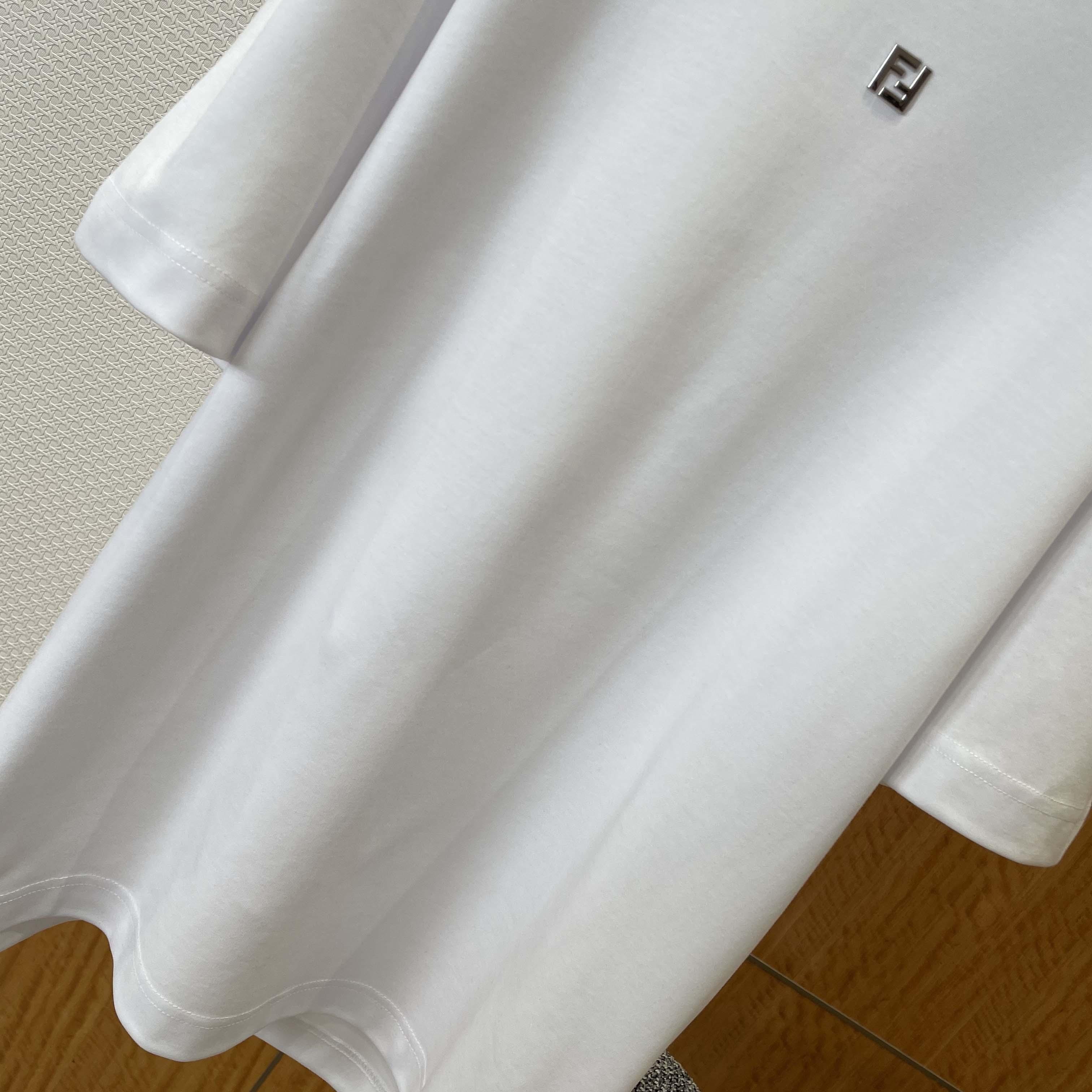 Fendi White Cotton T-shirt - DesignerGu