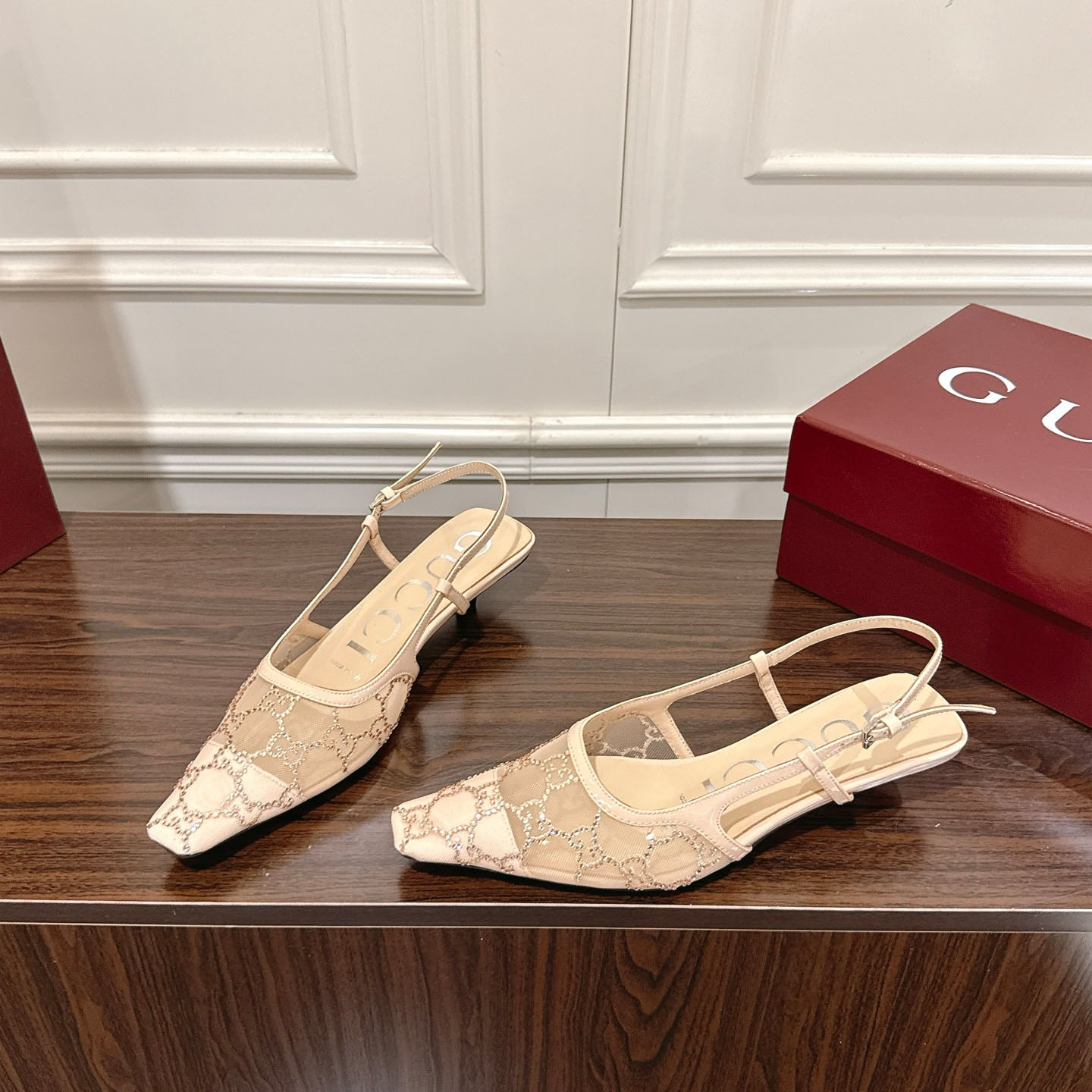 Gucci Women's GG Crystal Slingback Pump - DesignerGu