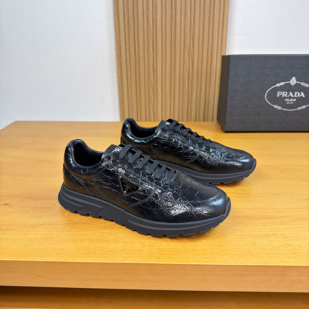 Prada Prax 01 Crocodile Leather Sneakers - DesignerGu
