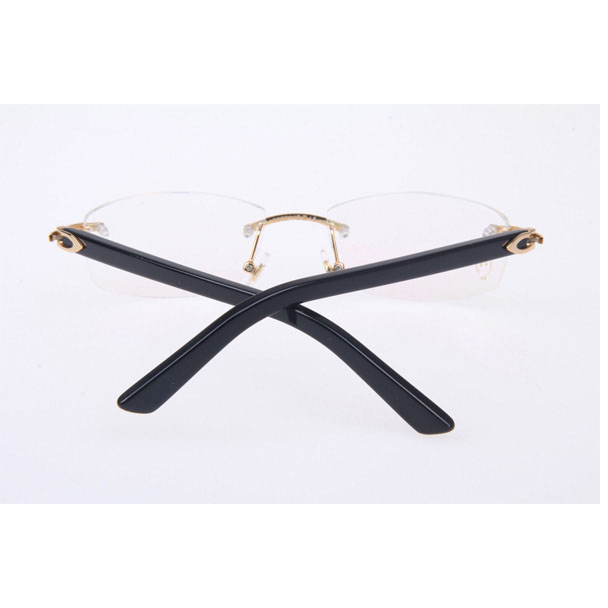 Cartier CT 5952143 Eyeglasses In Gold With Black Arms - DesignerGu
