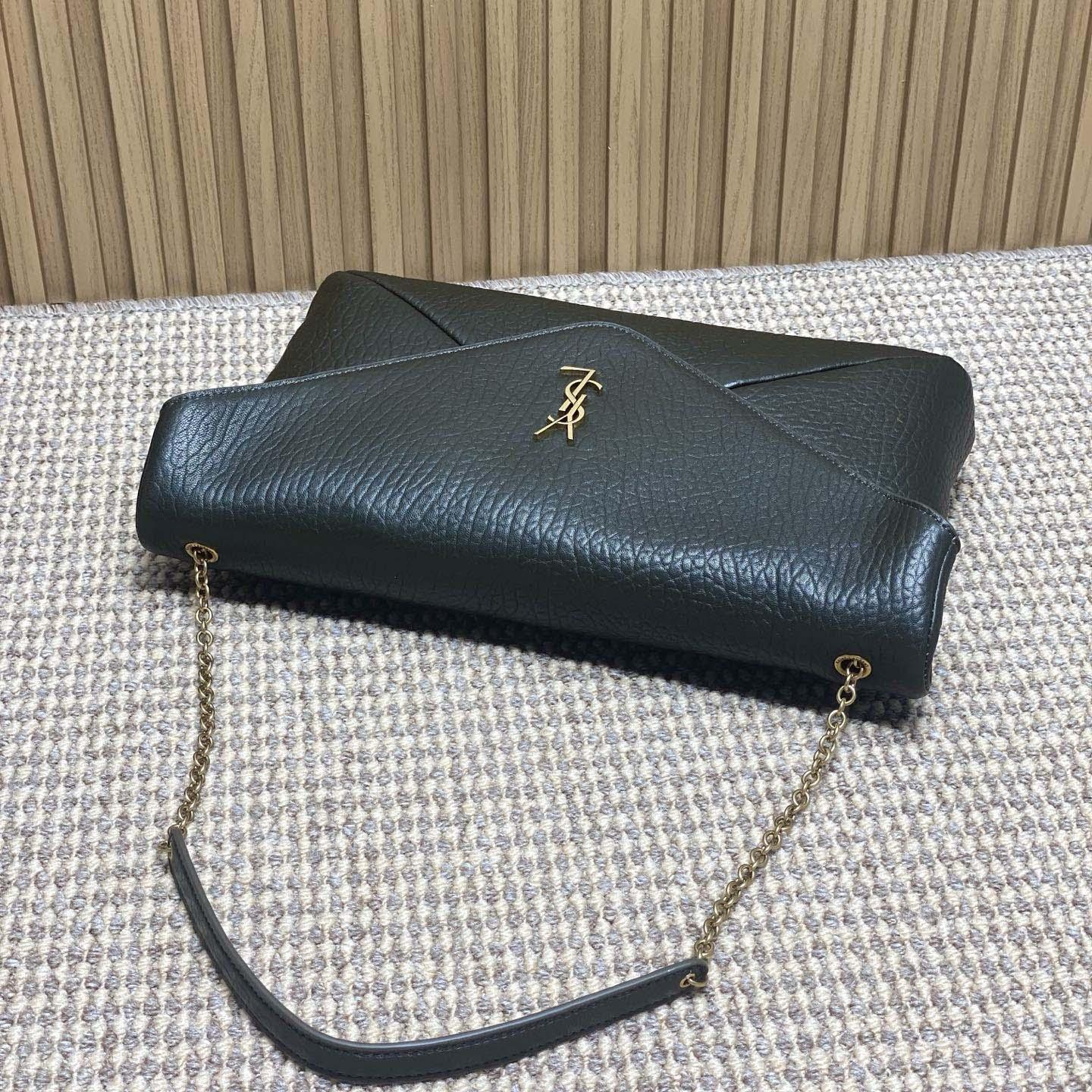 Saint Laurent Cassandre Large Pouch On Chain In Lambskin - DesignerGu