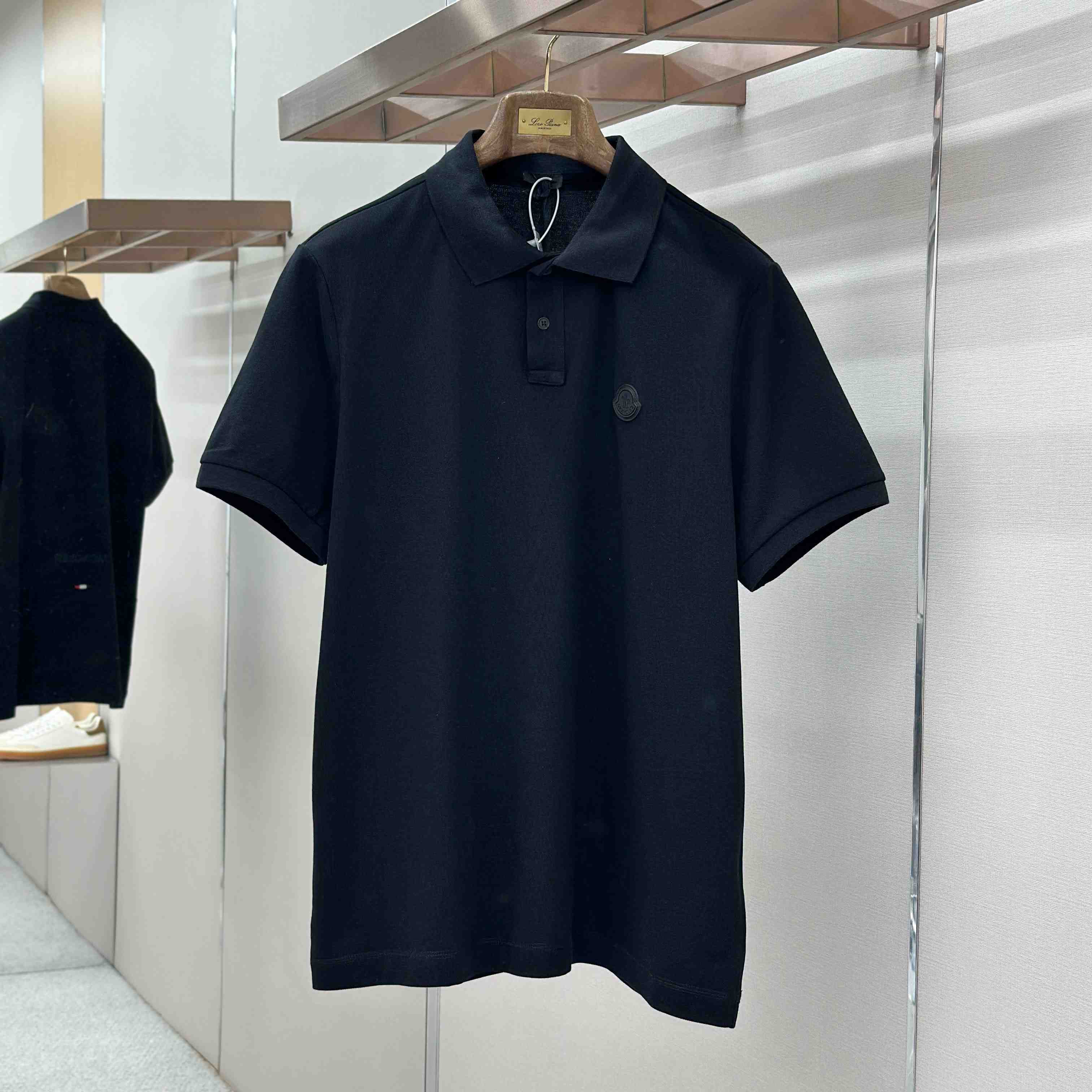 Moncler Logo Patch Cotton Piquet Polo Shirt - DesignerGu