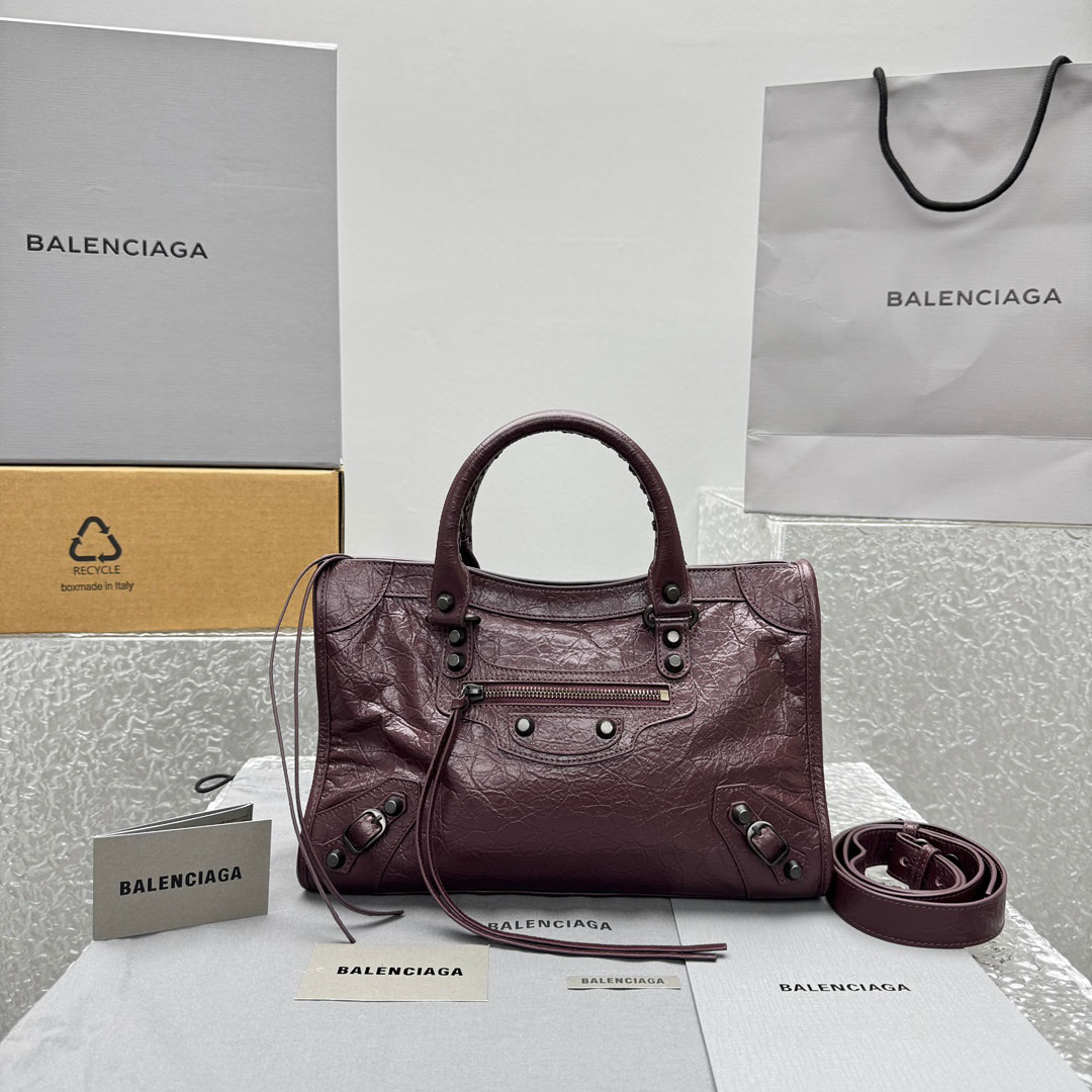 Balenciaga   Le City Bag Small In Dark Burgundy - DesignerGu