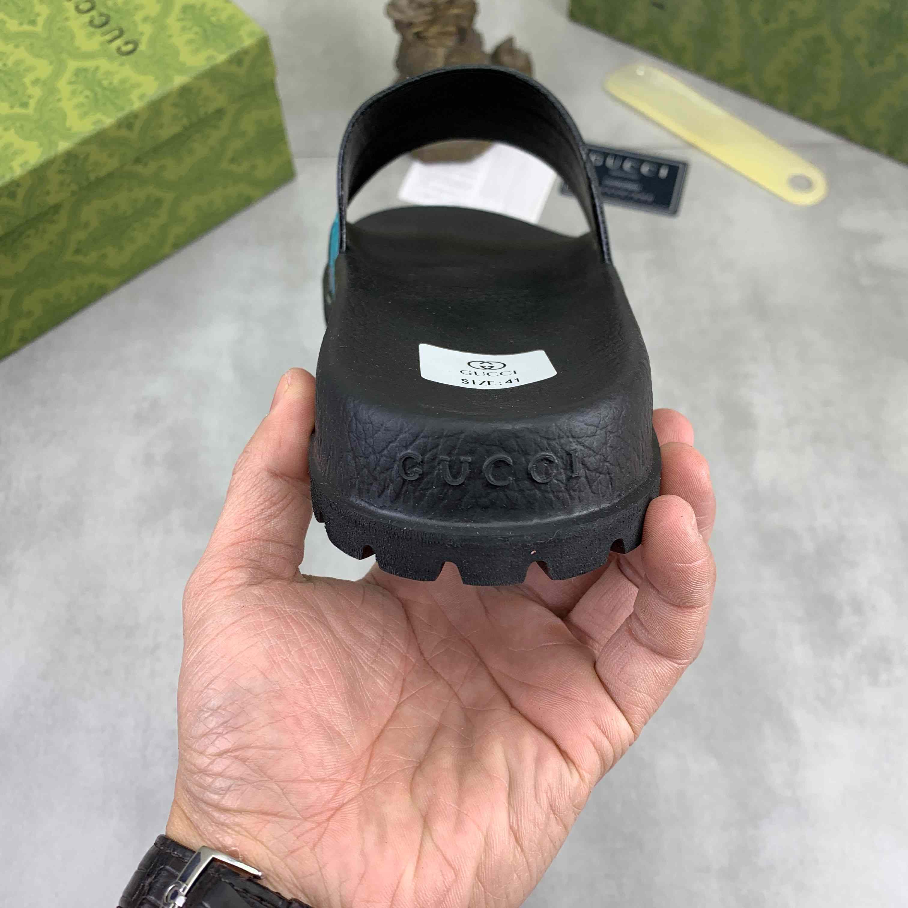 Gucci Lug-sole Slide Sandal - DesignerGu