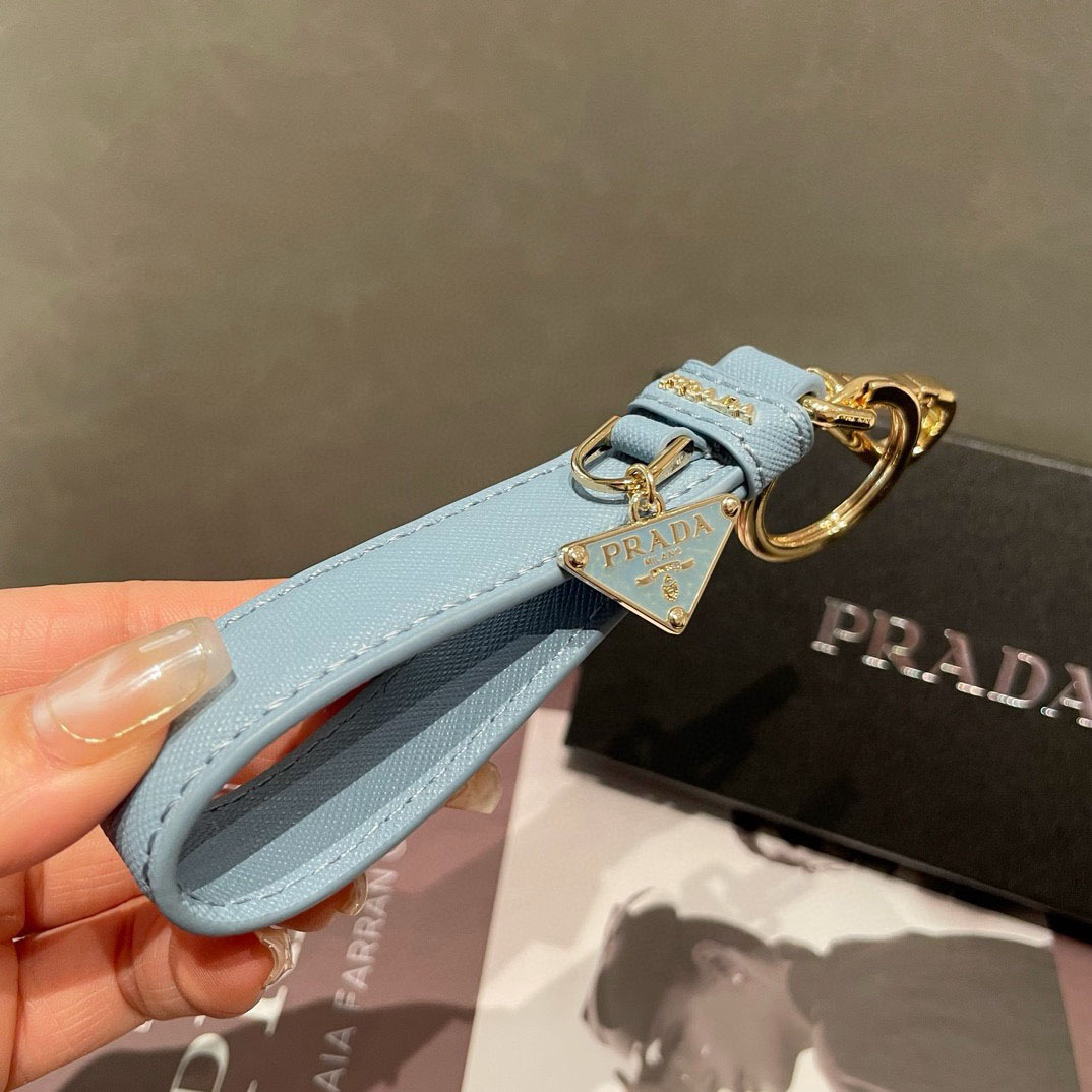 Prada Saffiano Leather Keychain - DesignerGu