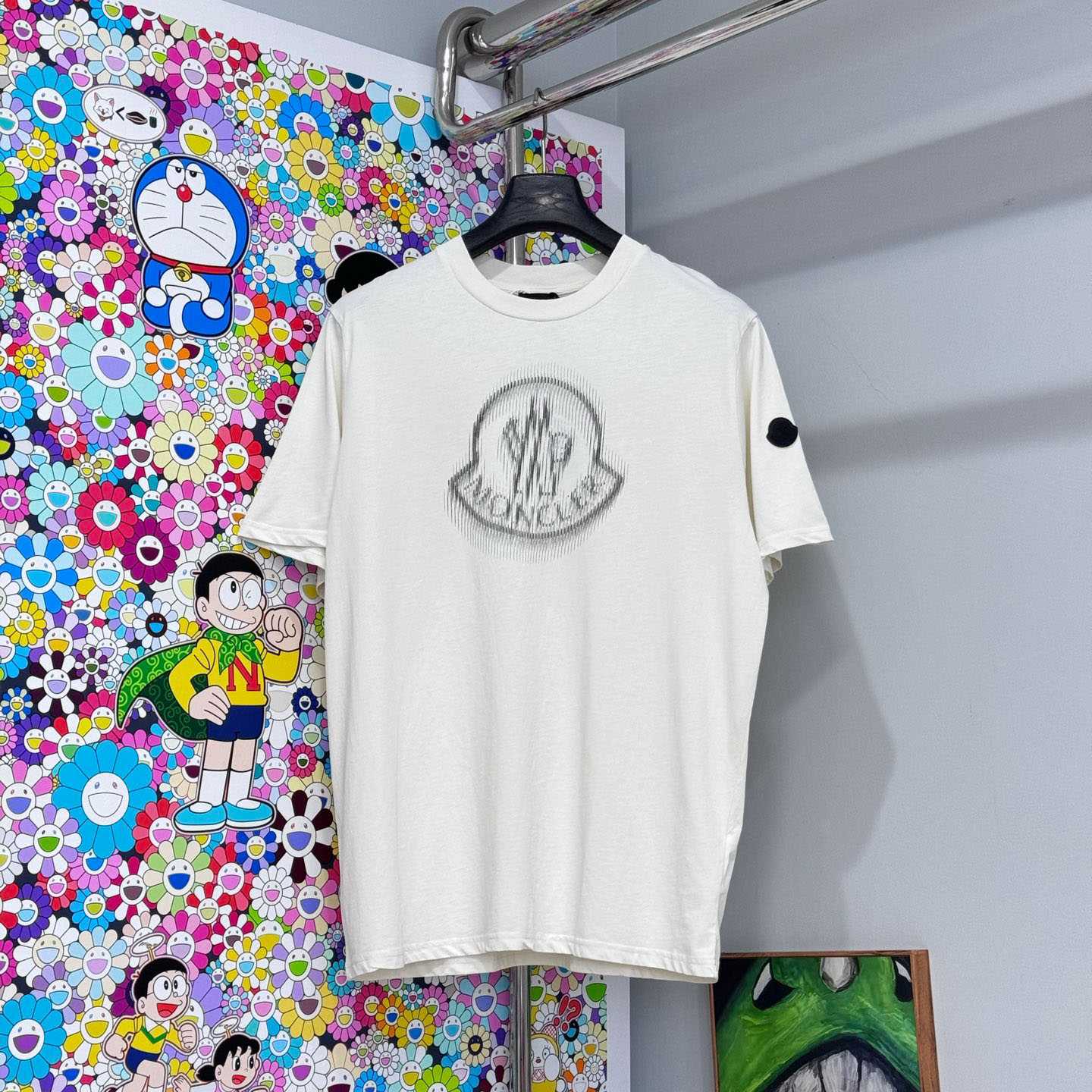 Moncler Blurred Logo Cotton T-Shirt - DesignerGu