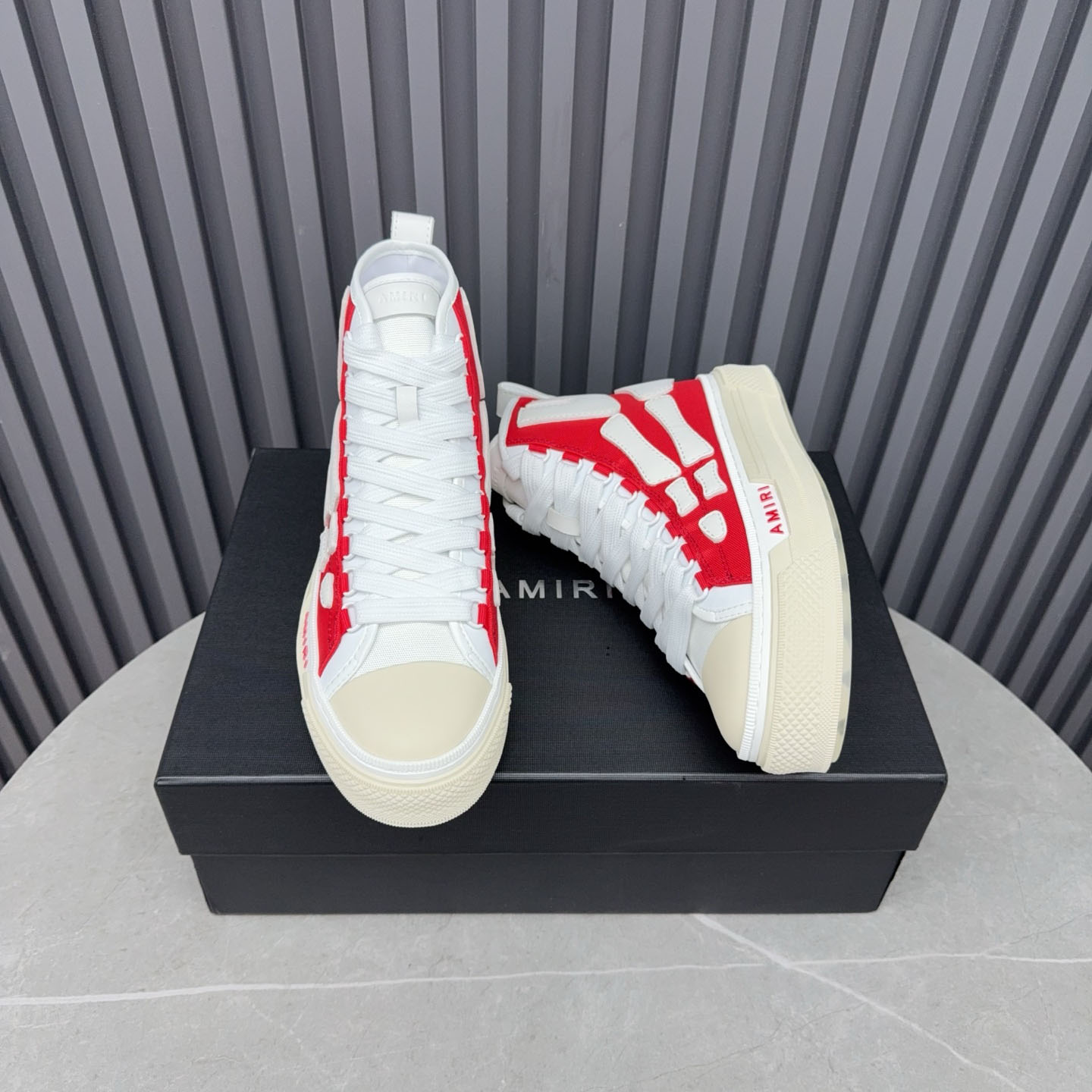 Amiri Skel Court Hi 'Varsity Red' - DesignerGu