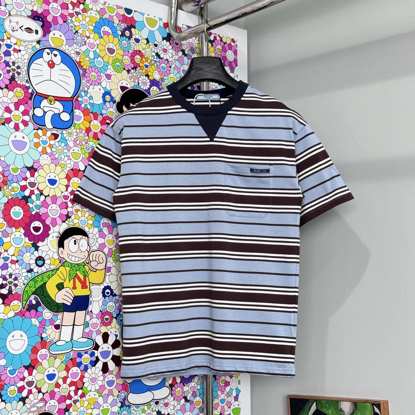 Prada Oversized Striped Jersey T-shirt - DesignerGu