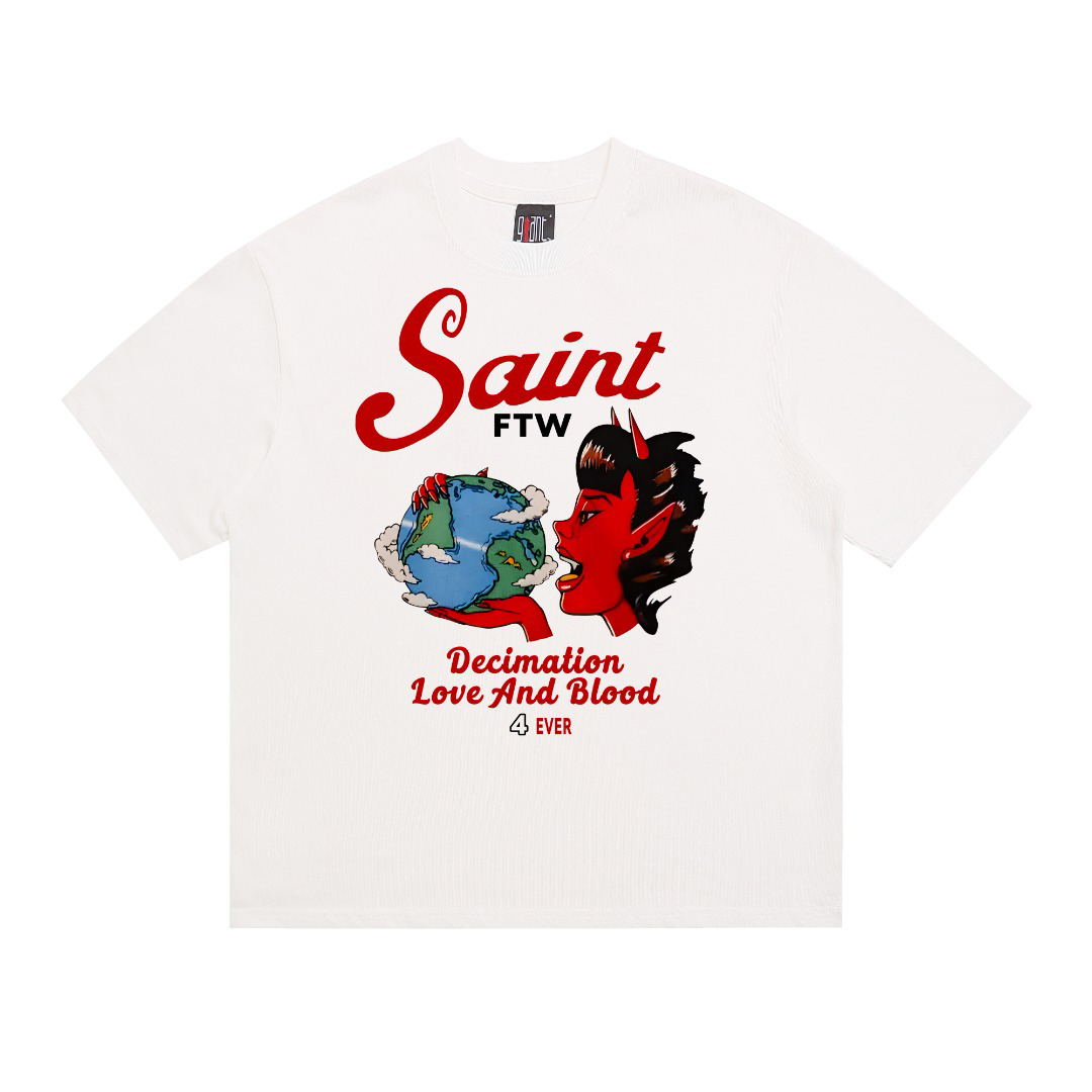 Saint Michael Saint Devil Short-Sleeve Tee - DesignerGu