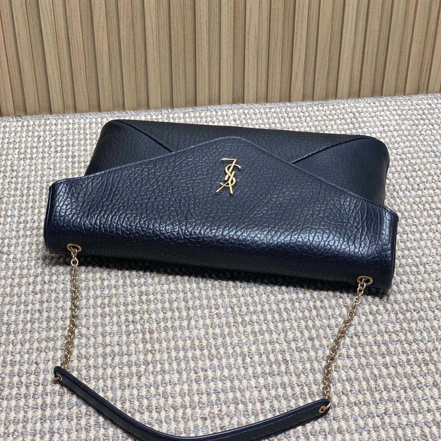 Saint Laurent Cassandre Large Pouch On Chain In Lambskin - DesignerGu