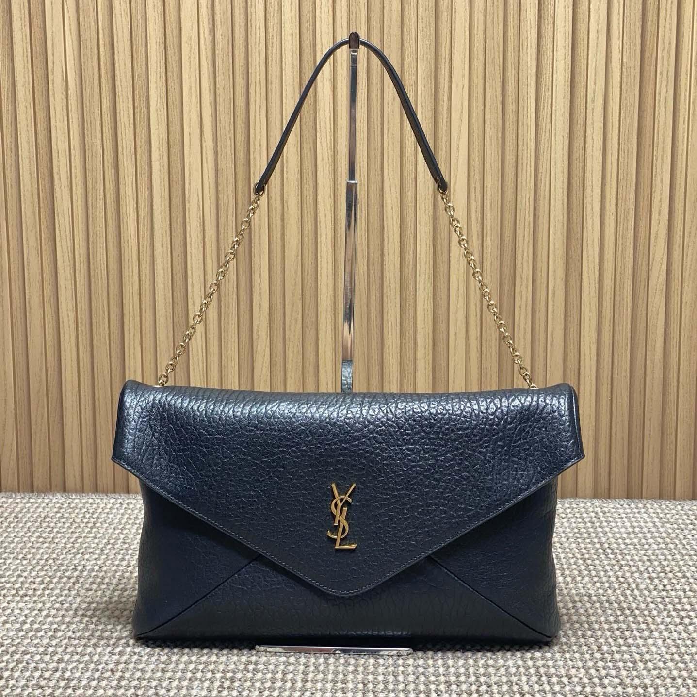 Saint Laurent Cassandre Large Pouch On Chain In Lambskin - DesignerGu