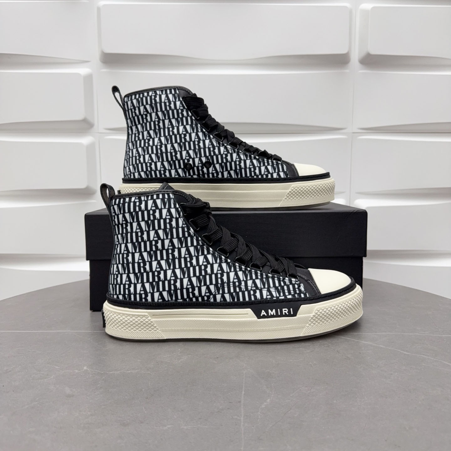 Amiri Court High 'Allover Logo - Black White' - DesignerGu