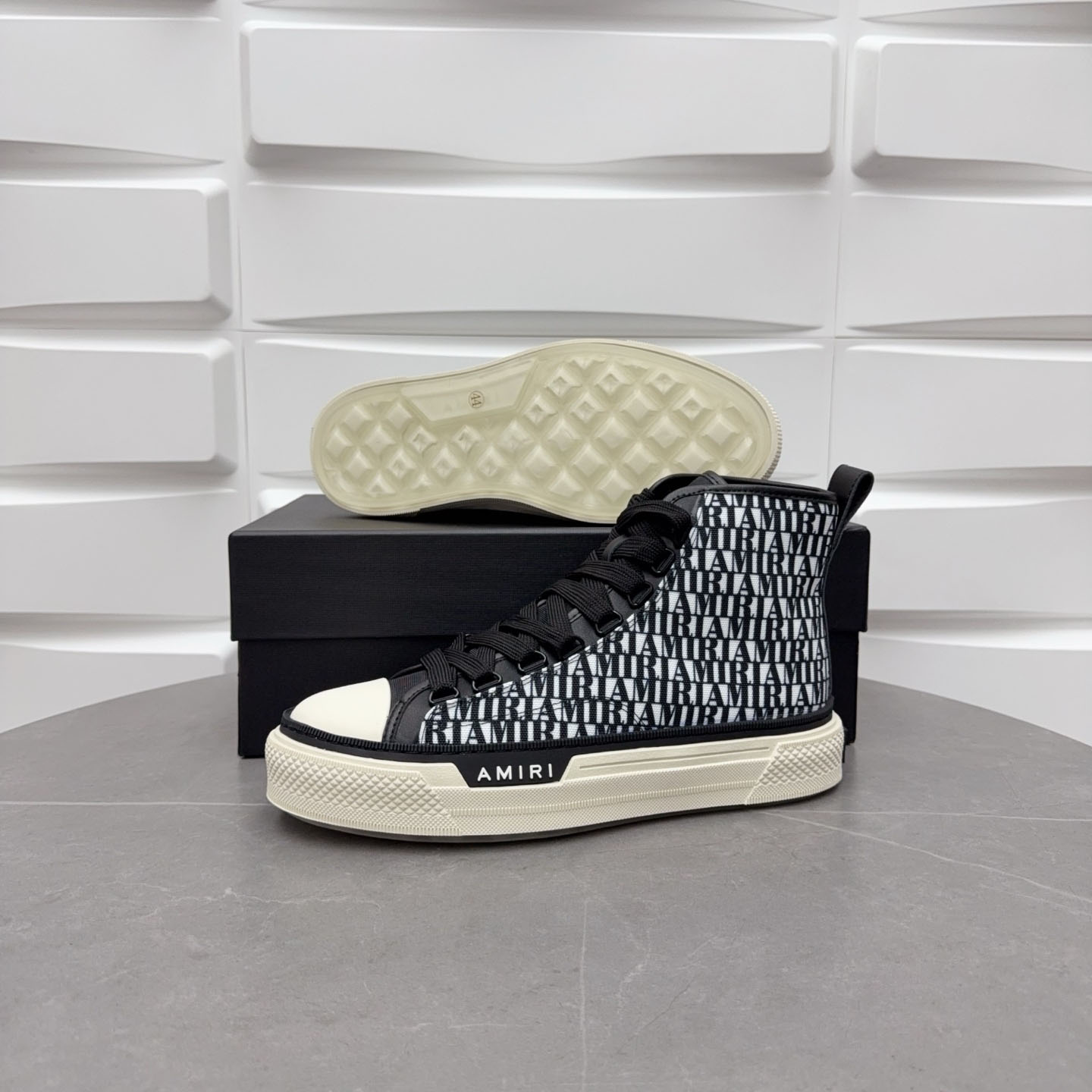 Amiri Court High 'Allover Logo - Black White' - DesignerGu