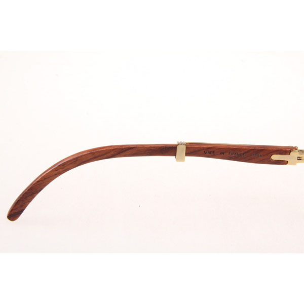 Cartier CT 7381148 Wood Eyeglasses In Gold - DesignerGu