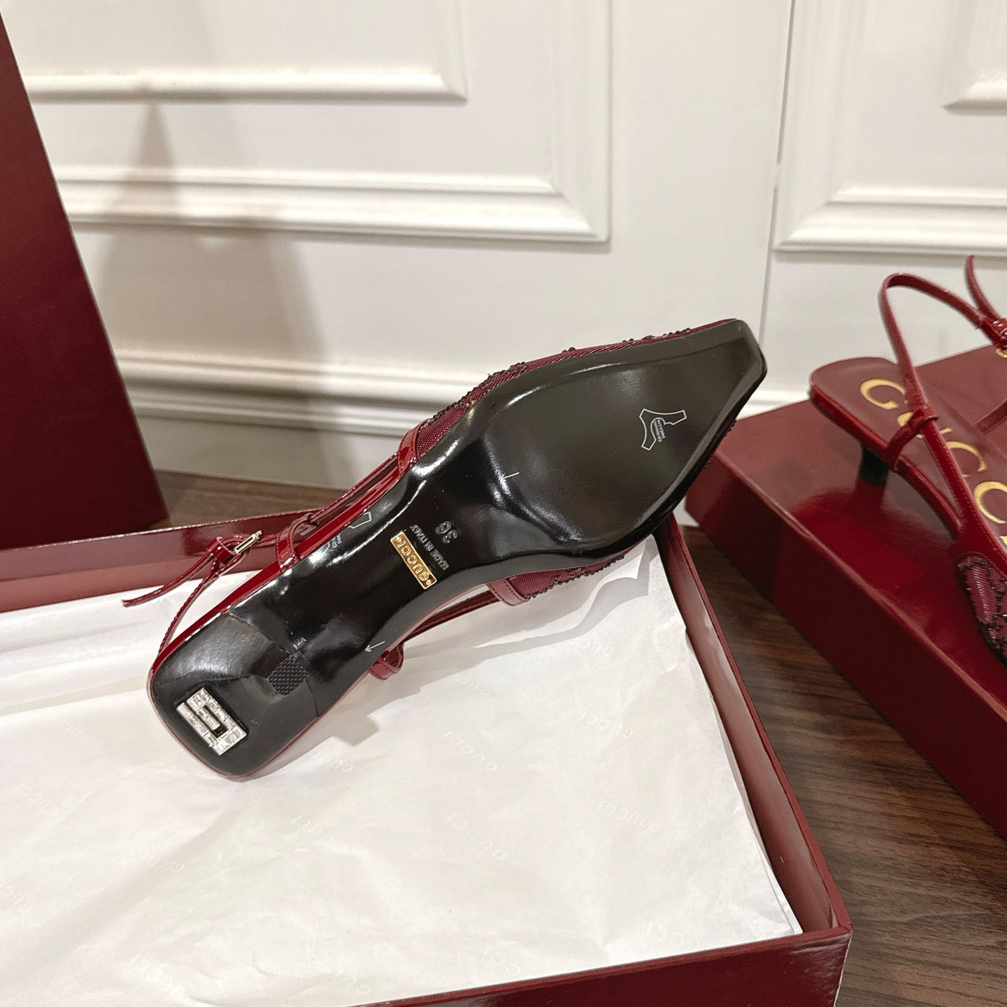 Gucci Women's GG Crystal Slingback Pump - DesignerGu