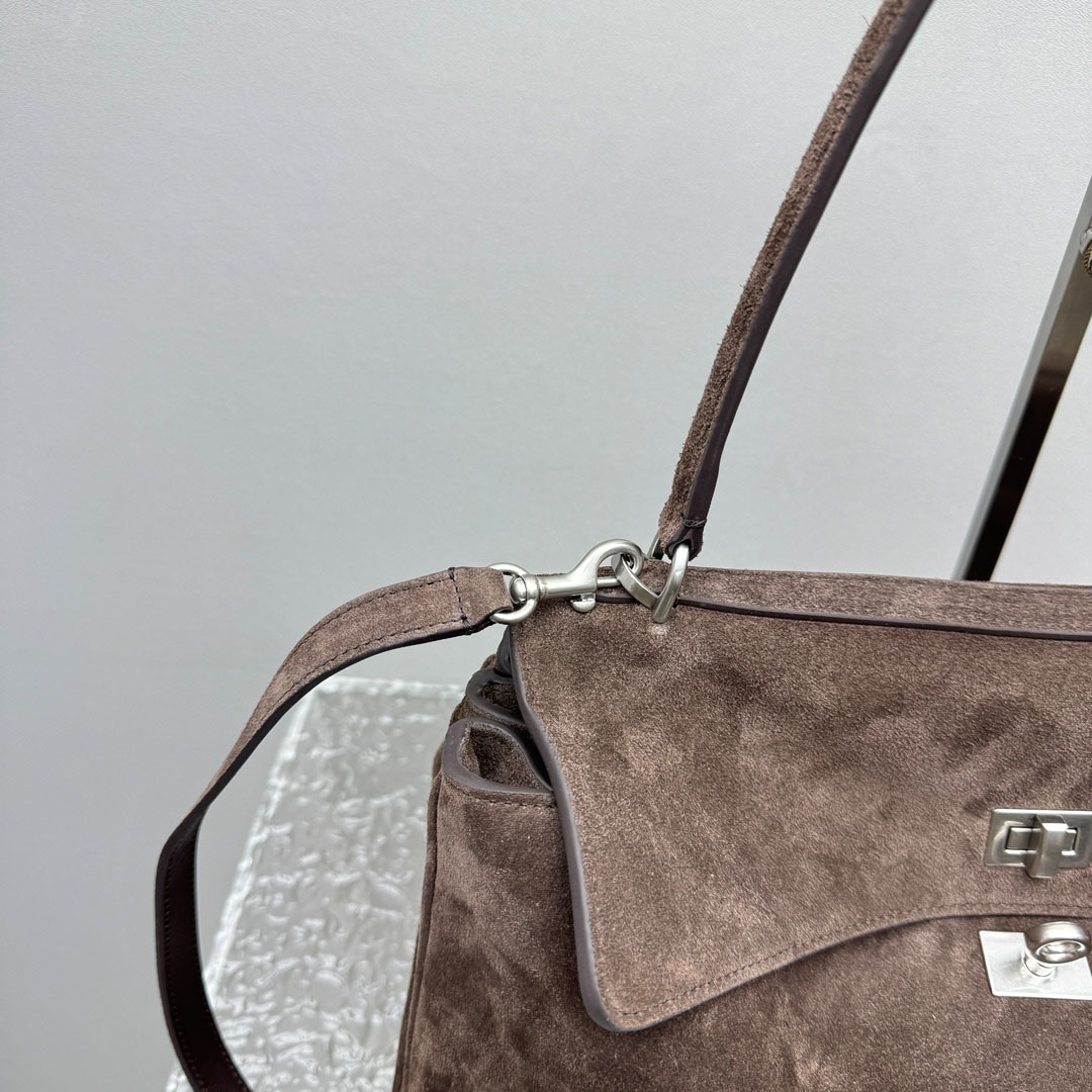 Balenciaga Rodeo Handbag Medium In Light Espresso - DesignerGu