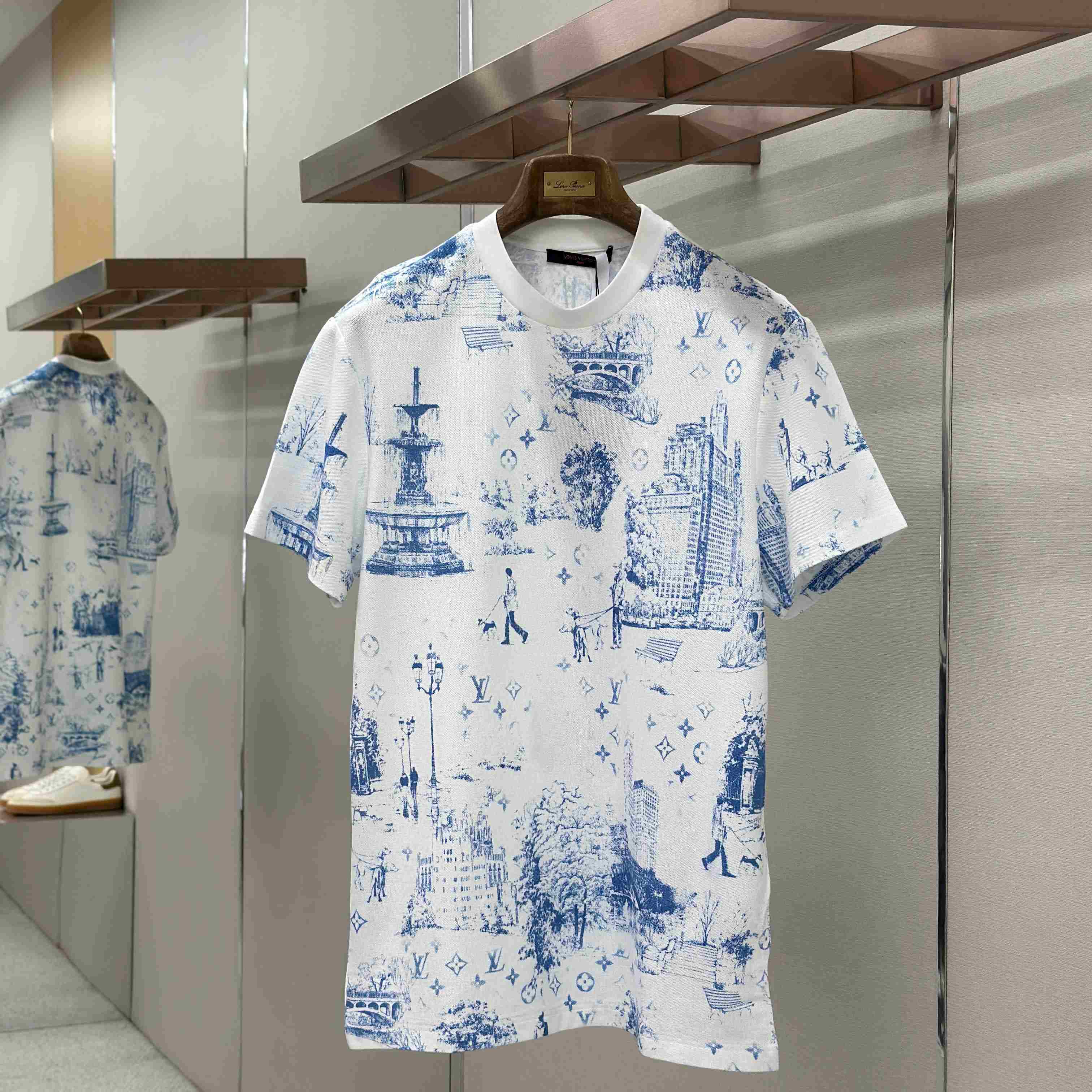 Louis Vuitton Playera en Piqué De Algodón Con Estampado 1AGJZ2 - DesignerGu