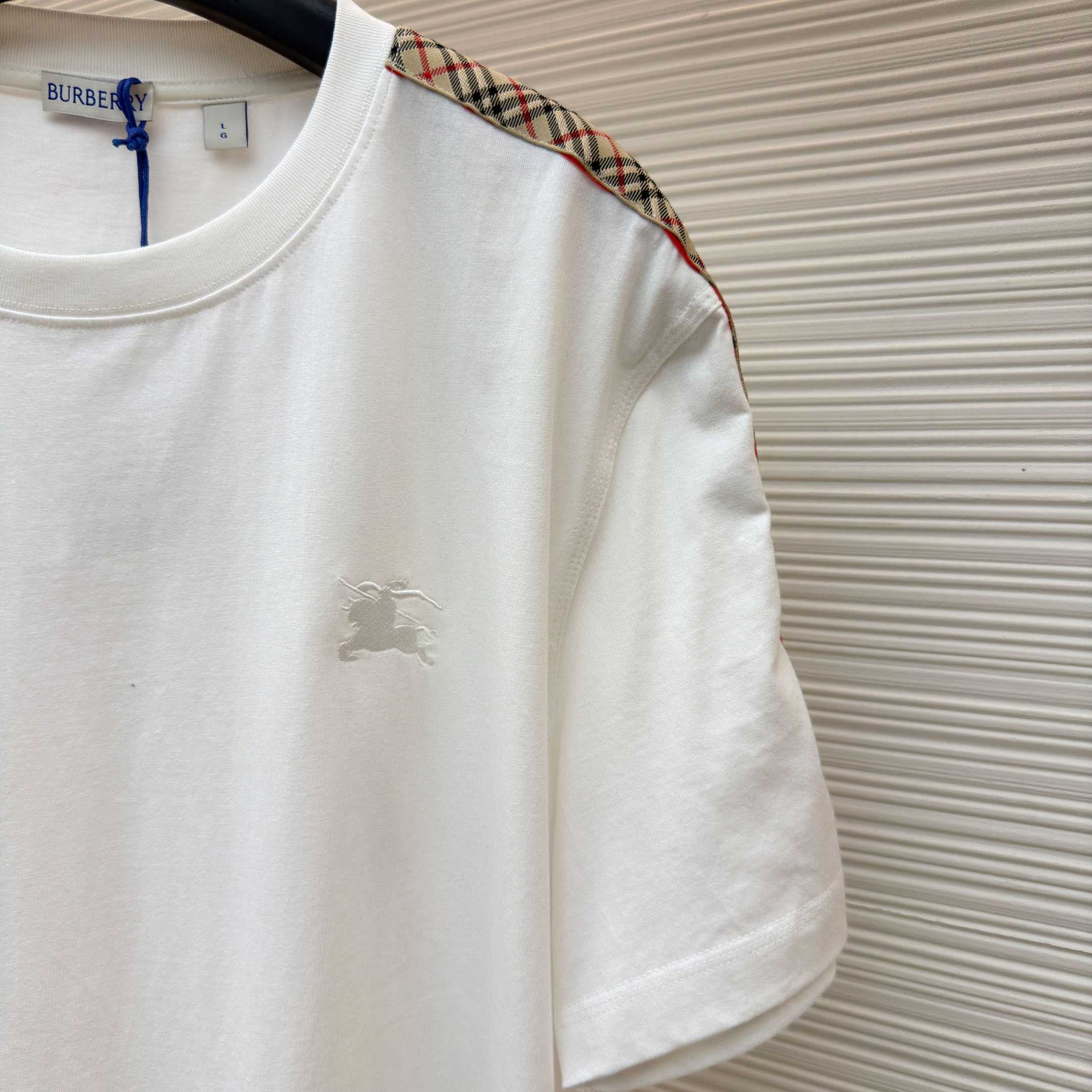 Burberry Check Trim Cotton T-shirt - DesignerGu