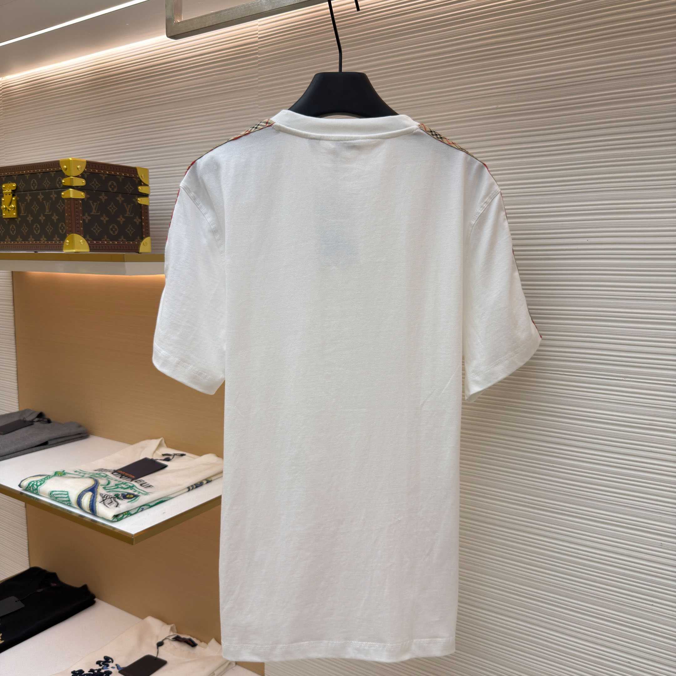 Burberry Check Trim Cotton T-shirt - DesignerGu