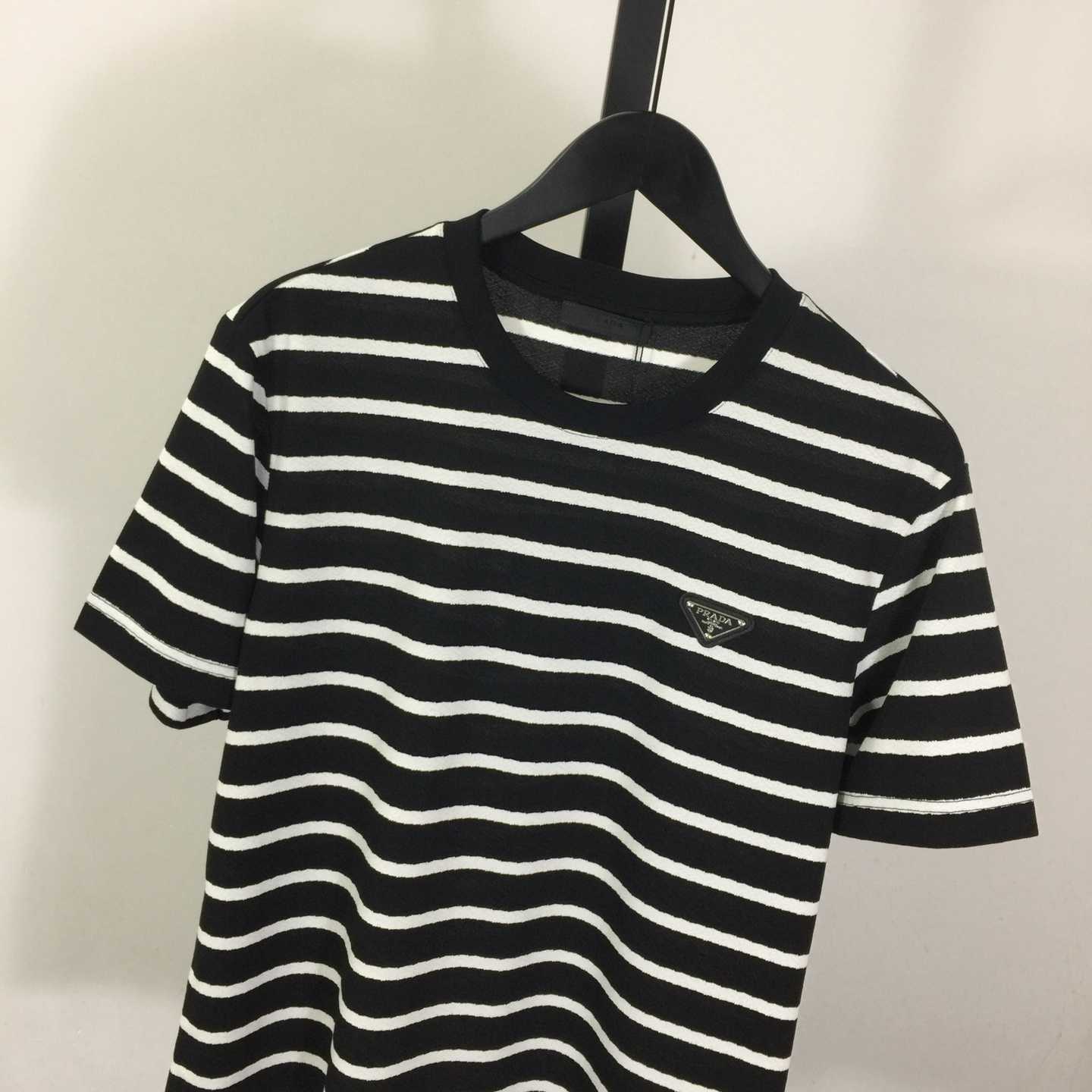 Prada Striped Short Sleeve Cotton T-Shirt - DesignerGu